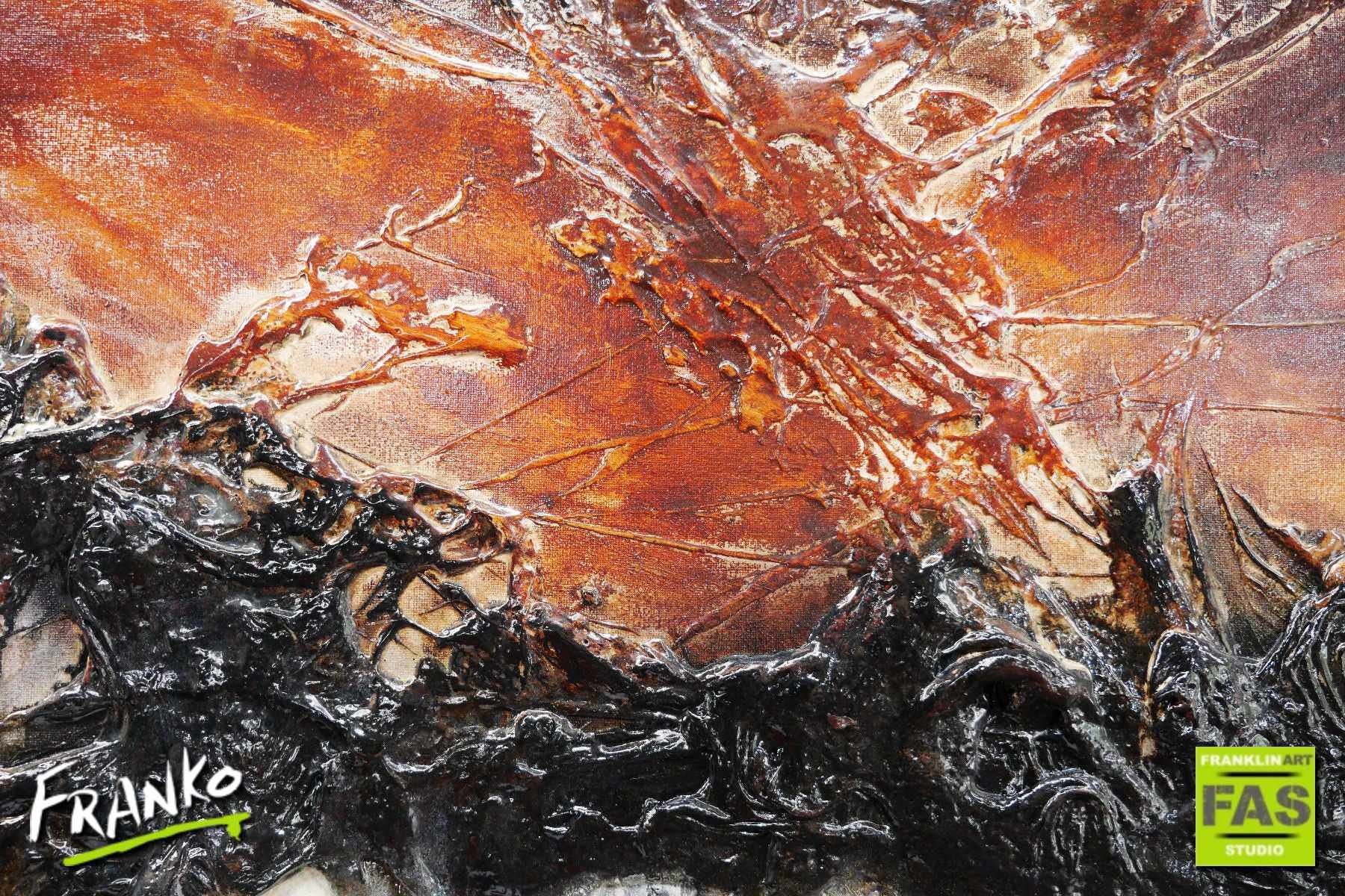 Leathered Manner 160cm x 100cm White Brown Rust Abstract Painting (SOLD)