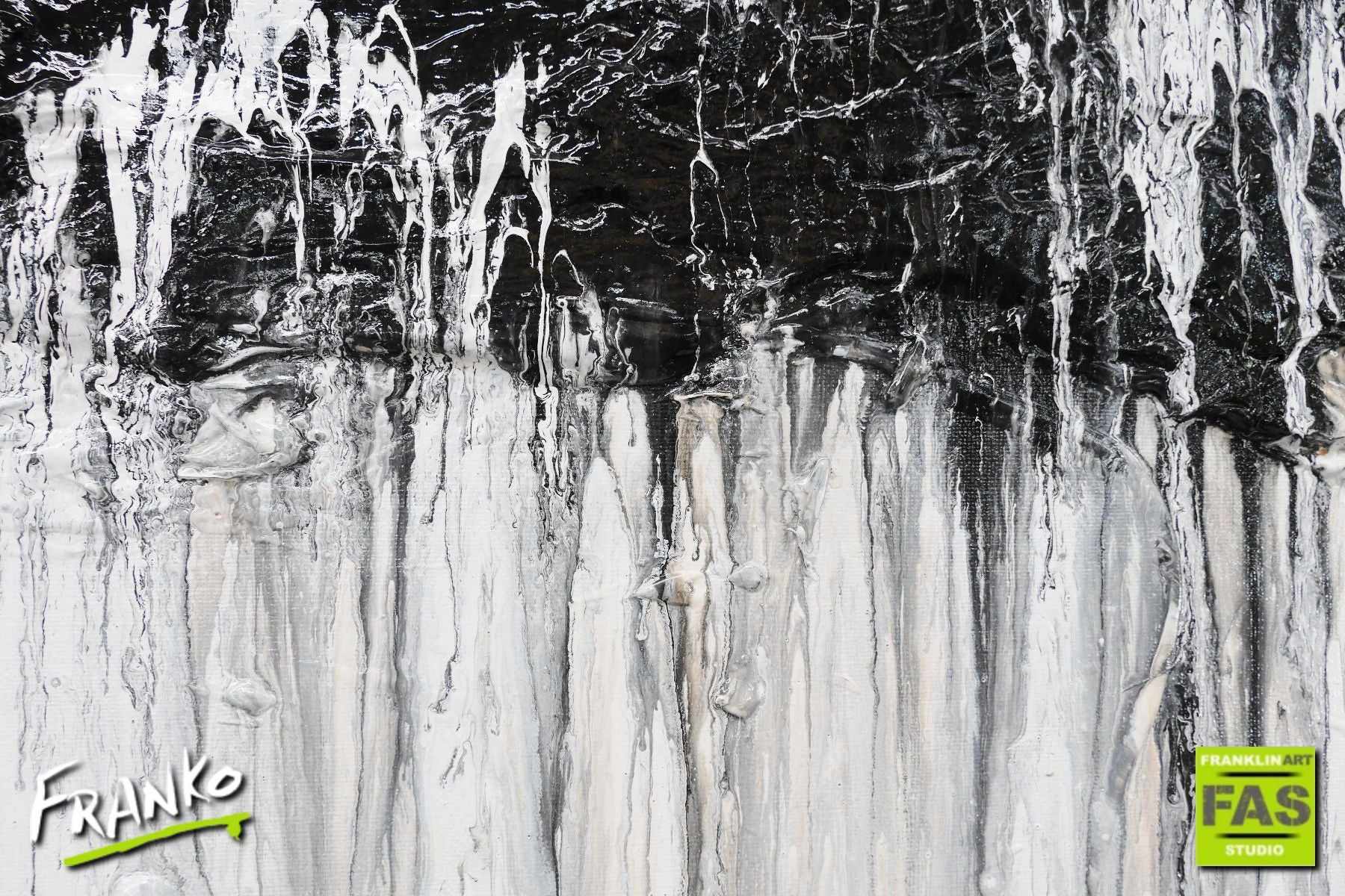 Leathered Plateau 190cm x 100cm Brown White Abstract Painting