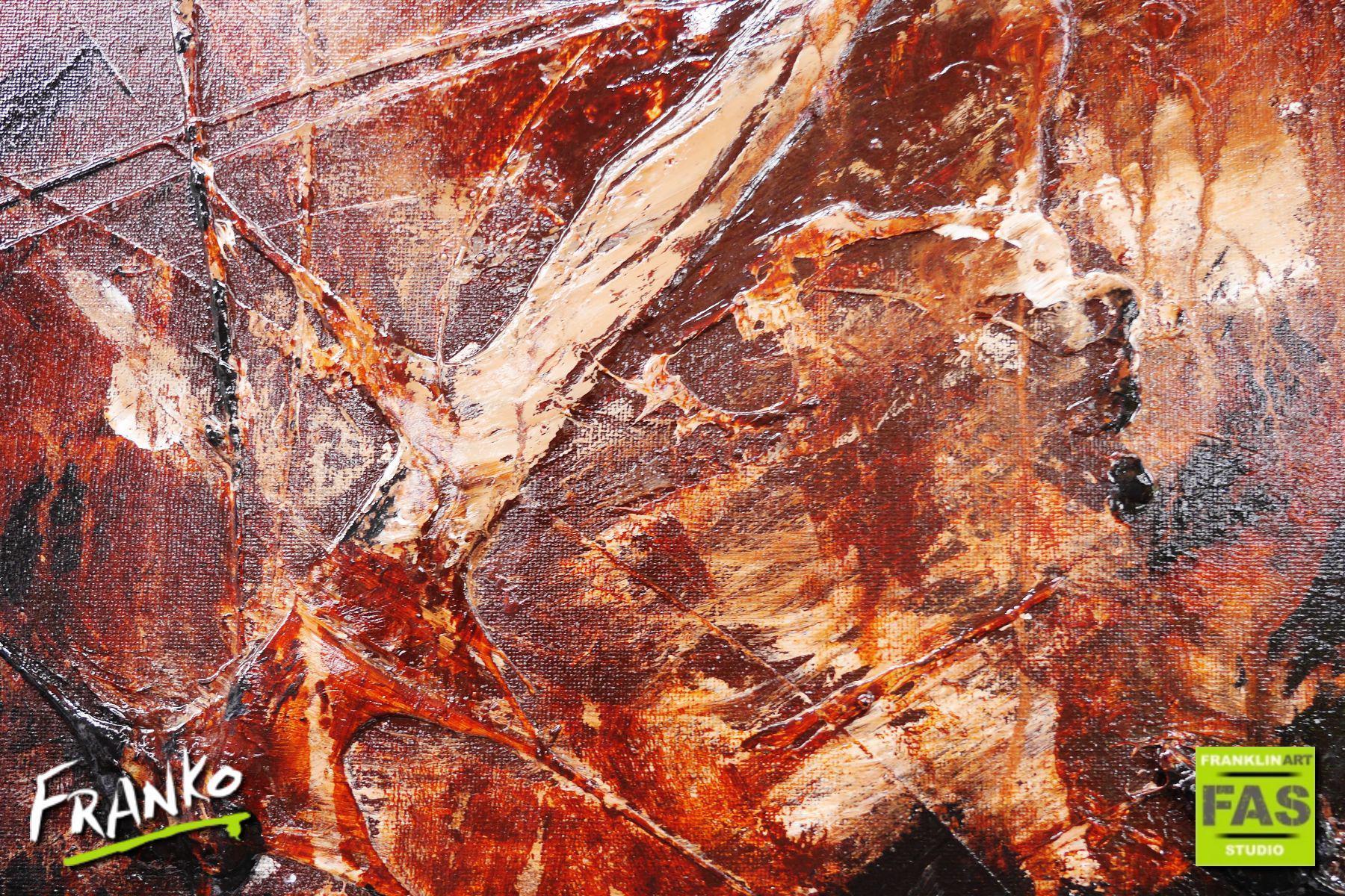 Leathered Plateau 190cm x 100cm Brown White Abstract Painting-Abstract-[Franko]-[Artist]-[Australia]-[Painting]-Franklin Art Studio