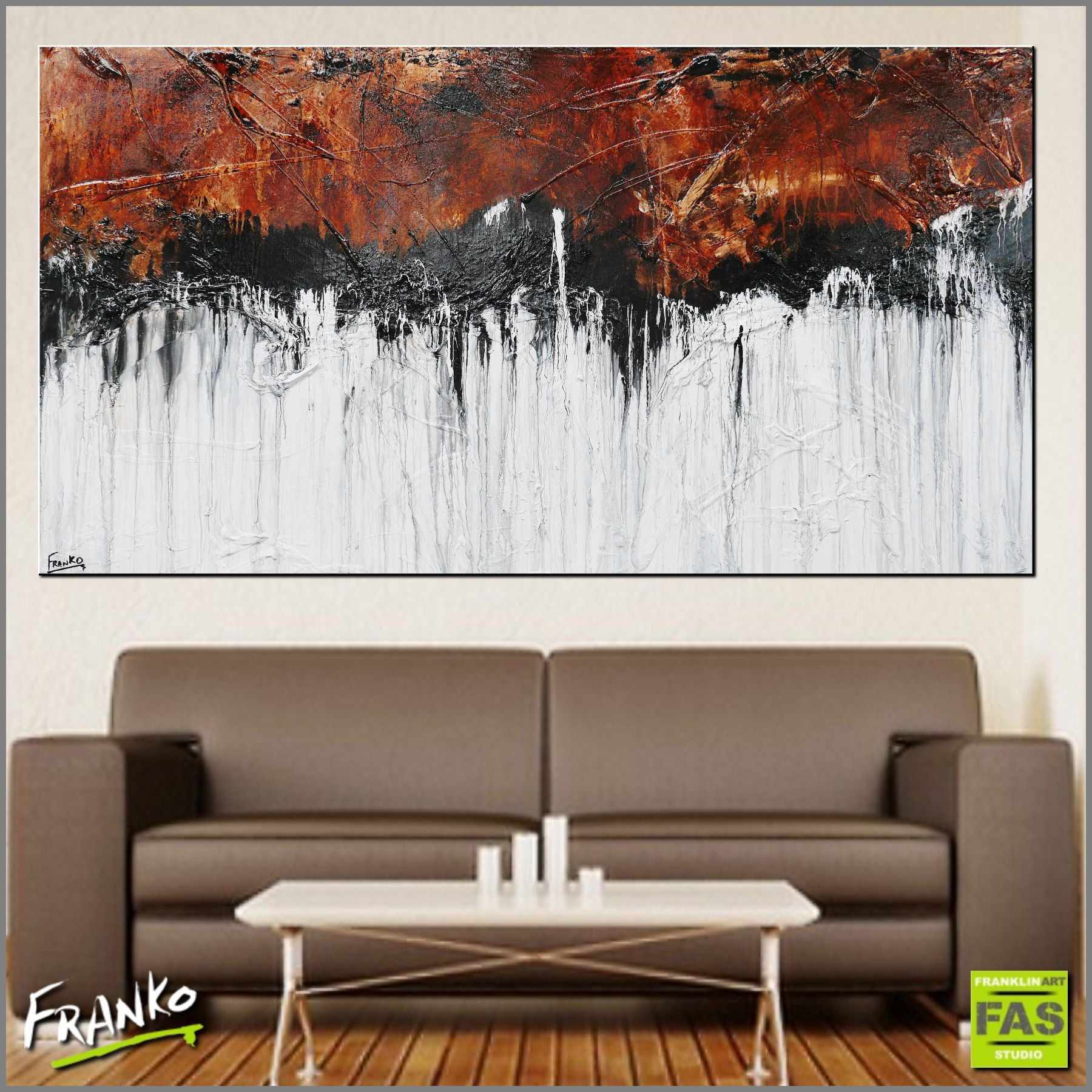 Leathered Plateau 190cm x 100cm Brown White Abstract Painting-Abstract-[Franko_Artist]-[Australian_artist]-[Gold_Coast]-[Brisbane]-[modern]-[contemporary]-[original]-[Large_artwork]-[The_Block]-[Dream_Homes]-[ideas]-[Grand_Designs]-[Art_Lover]-Franklin Art Studio