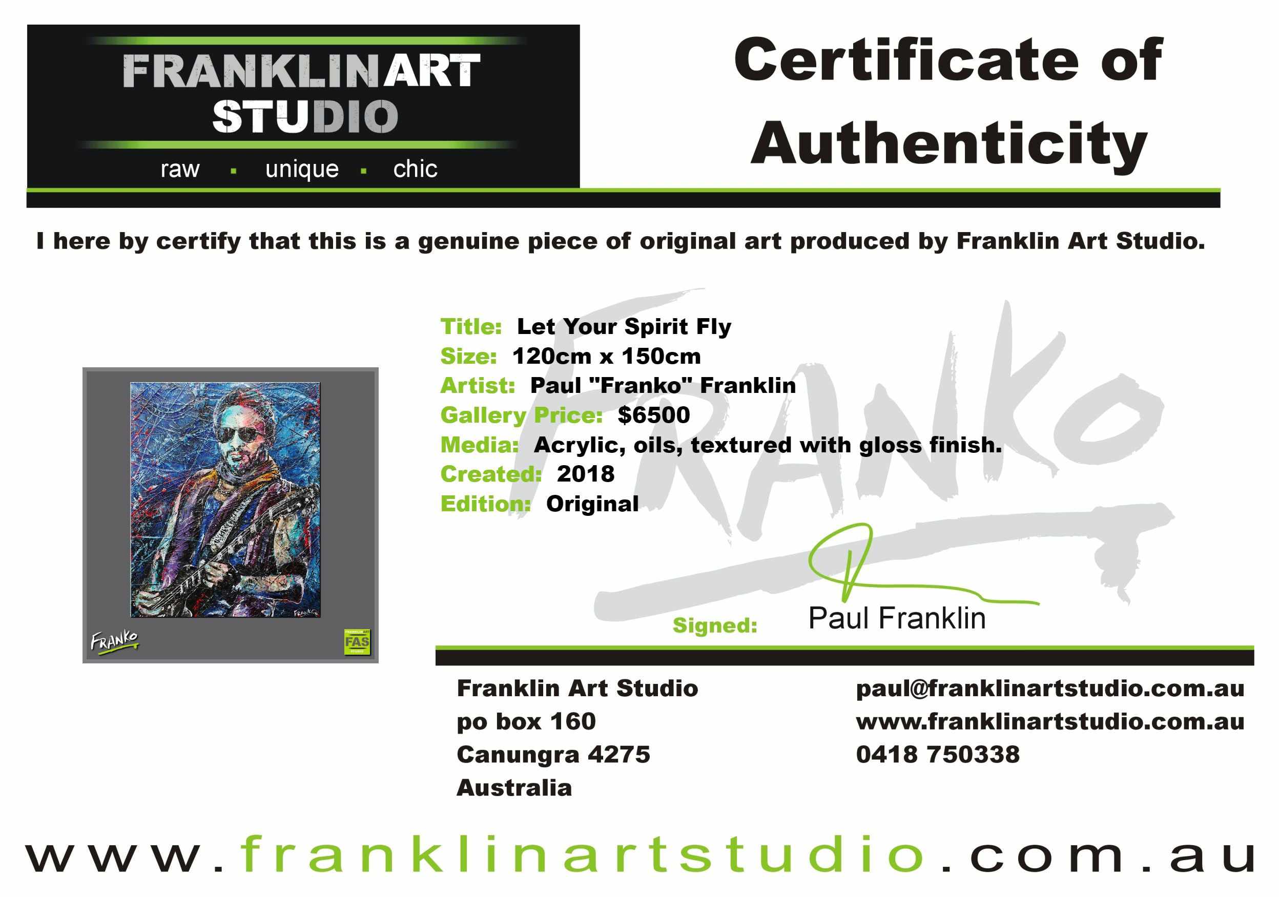 Let Your Spirit Fly 120cm x 150cm Abstract Realism Lenny Kravitz Painting (SOLD)-abstract realism-[Franko]-[Artist]-[Australia]-[Painting]-Franklin Art Studio