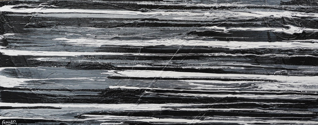 Licorice Moments 200cm x 80cm Black White Grey Textured Abstract Painting (SOLD)-Abstract-[Franko_Artist]-[Australian_artist]-[Gold_Coast]-[Brisbane]-[modern]-[contemporary]-[original]-[Large_artwork]-Franklin Art Studio