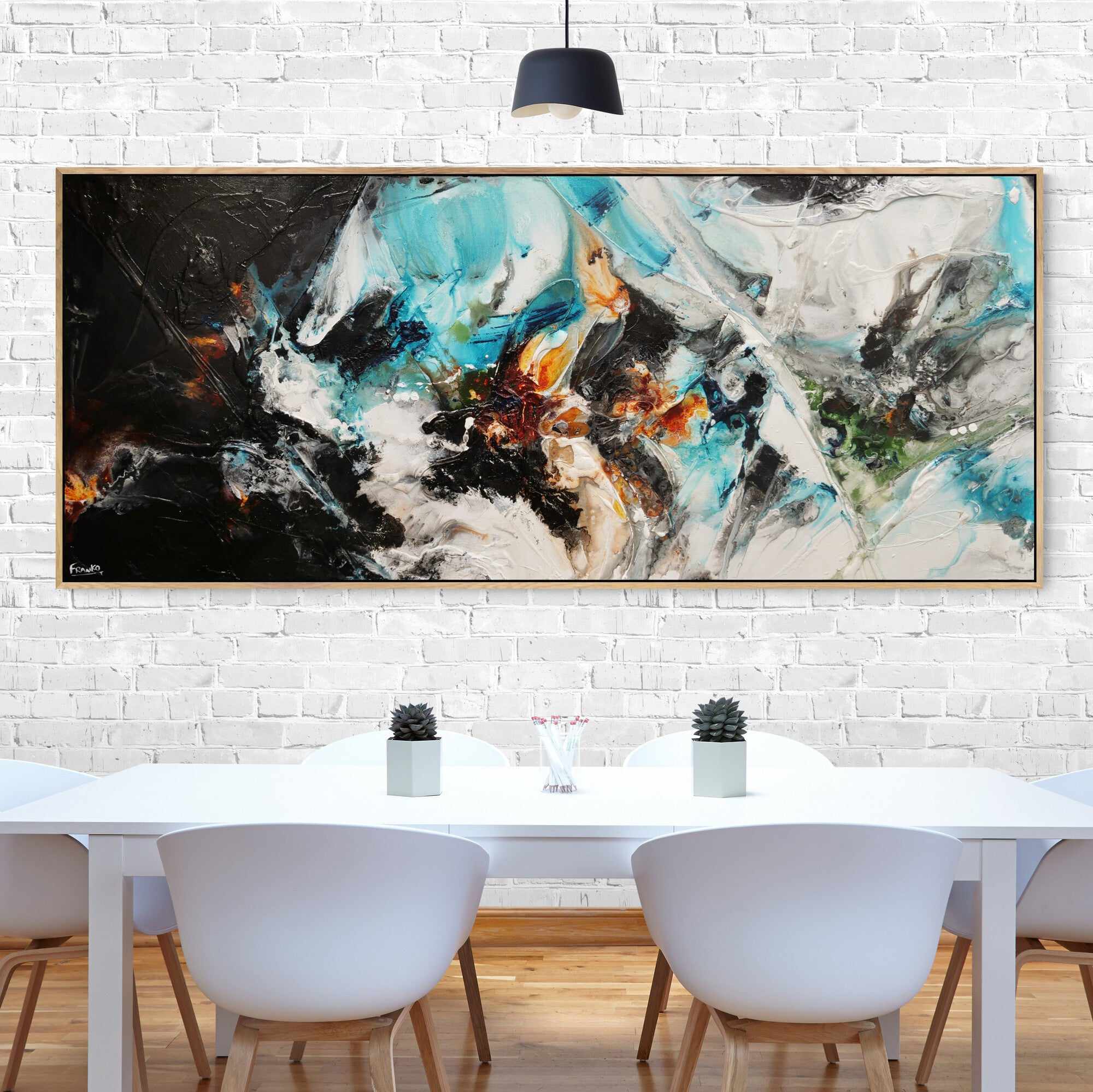 Life Potion 240cm x 100cm Teal Black White Textured Abstract Painting (SOLD)-Abstract-[Franko_Artist]-[Australian_artist]-[Gold_Coast]-[Brisbane]-[modern]-[contemporary]-[original]-[Large_artwork]-[The_Block]-[Dream_Homes]-[ideas]-[Grand_Designs]-[Art_Lover]-Franklin Art Studio