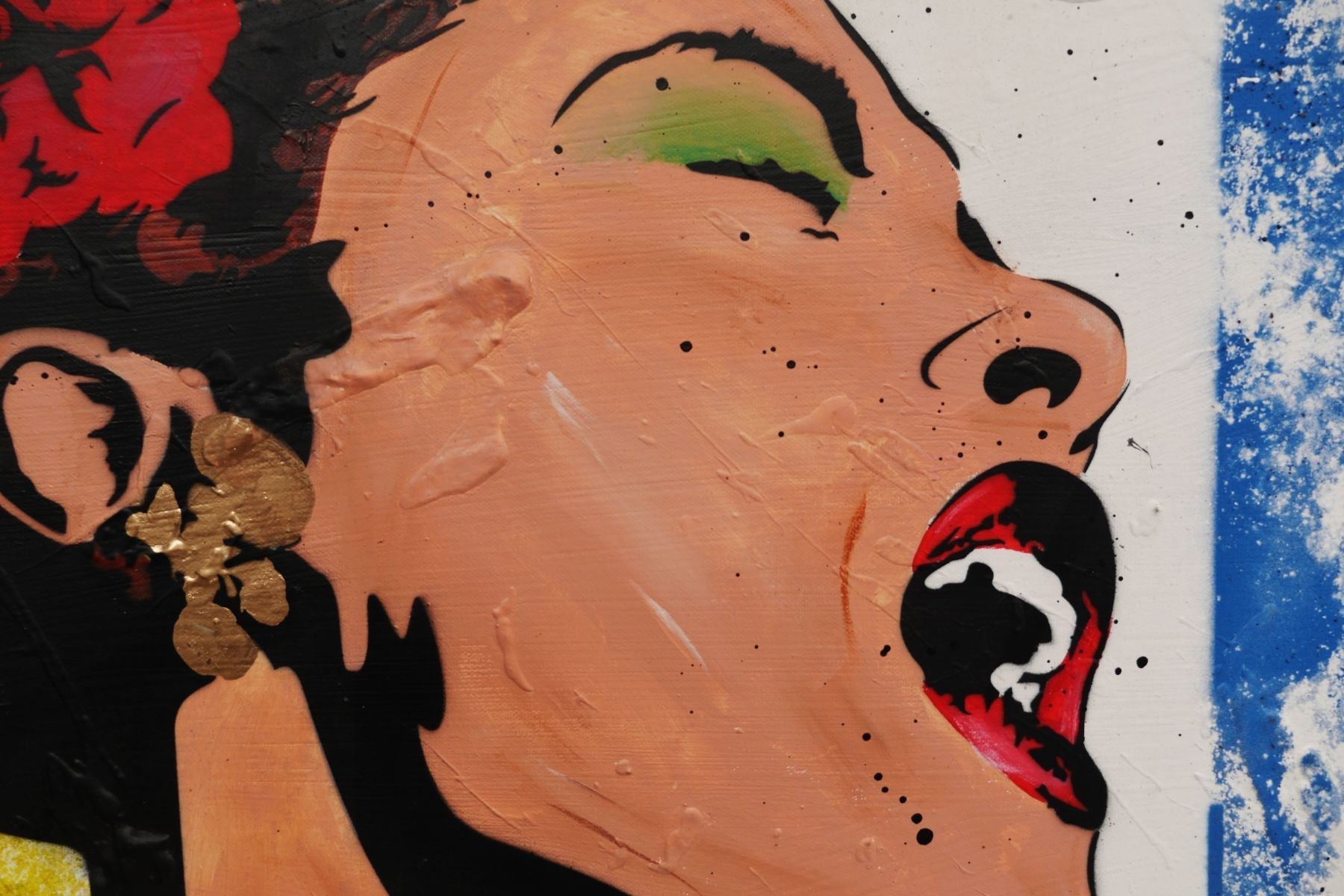 update alt-text with template Life is Beautiful 140cm x 100cm Billie Holiday Textured Urban Pop Art Painting-urban pop-[Franko_Artist]-[The_Block]-[Dream_Homes]-[ideas]- [Grand_Designs]-Franklin Art Studio