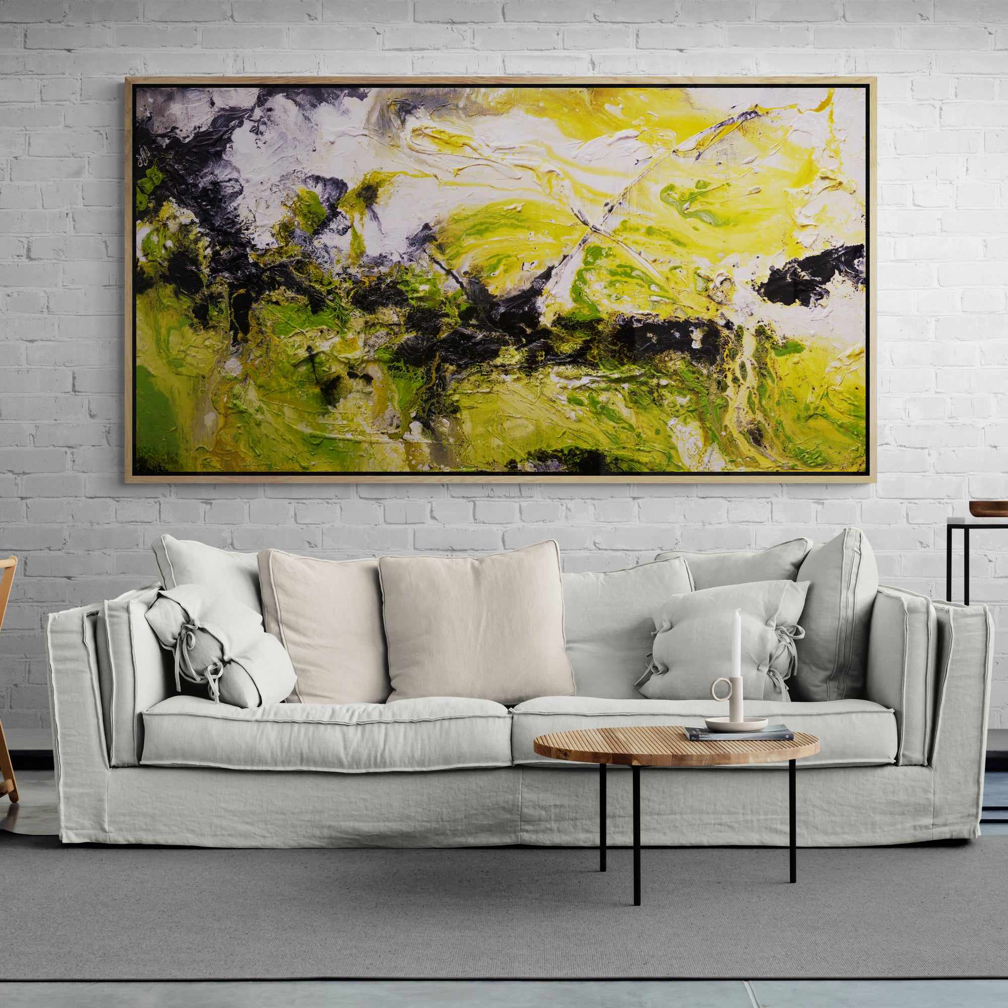 Lime By Design 190cm x 100cm Lime Rust Textured Abstract Painting (SOLD)-Abstract-[Franko_Artist]-[The_Block]-[Dream_Homes]-[ideas]- [Grand_Designs]-Franklin Art Studio