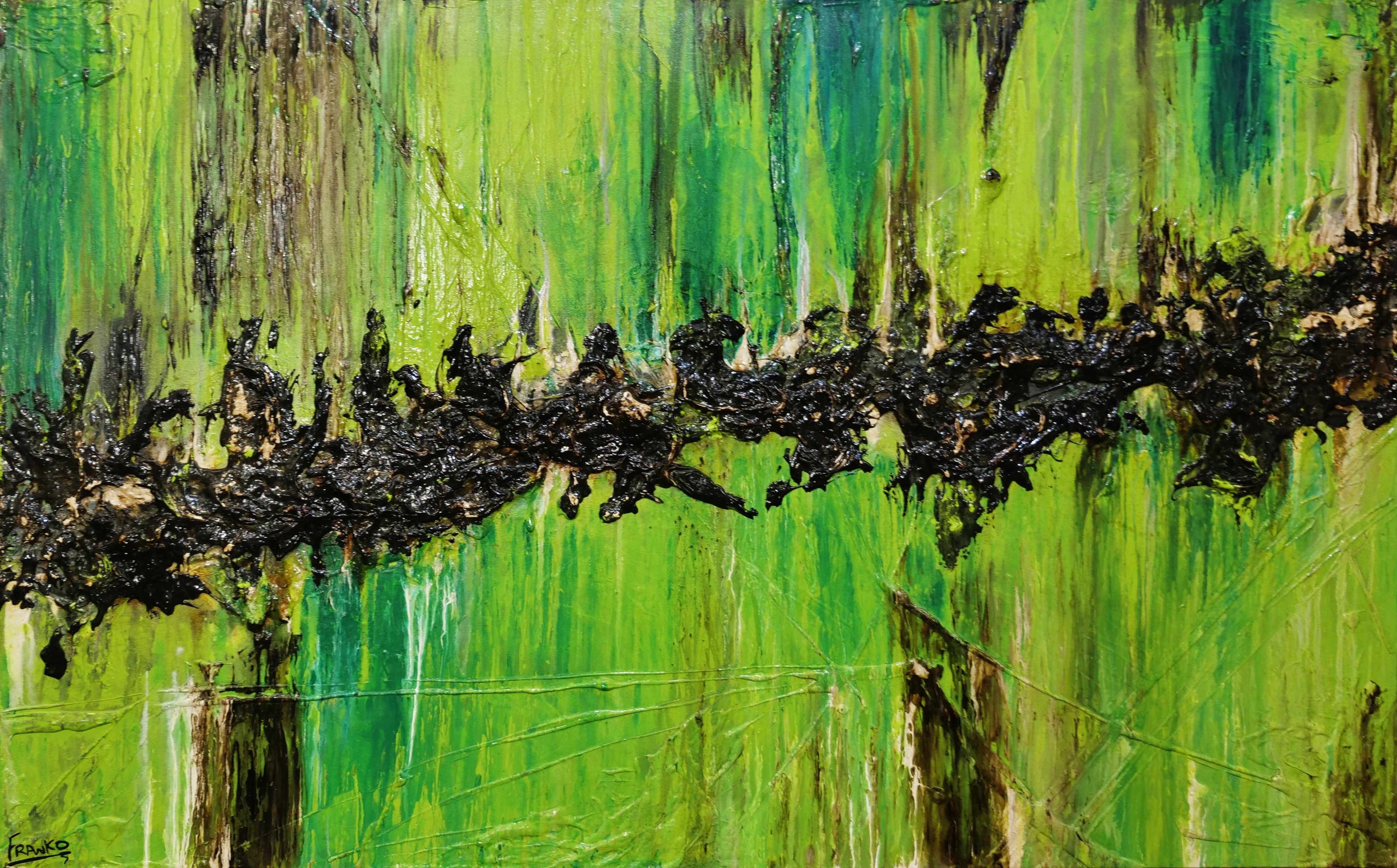 Lime Earth 160cm x 100cm Green Textured Abstract Painting (SOLD)-abstract-[Franko_Artist]-[Australian_artist]-[Gold_Coast]-[Brisbane]-[modern]-[contemporary]-[original]-[Large_artwork]-Franklin Art Studio