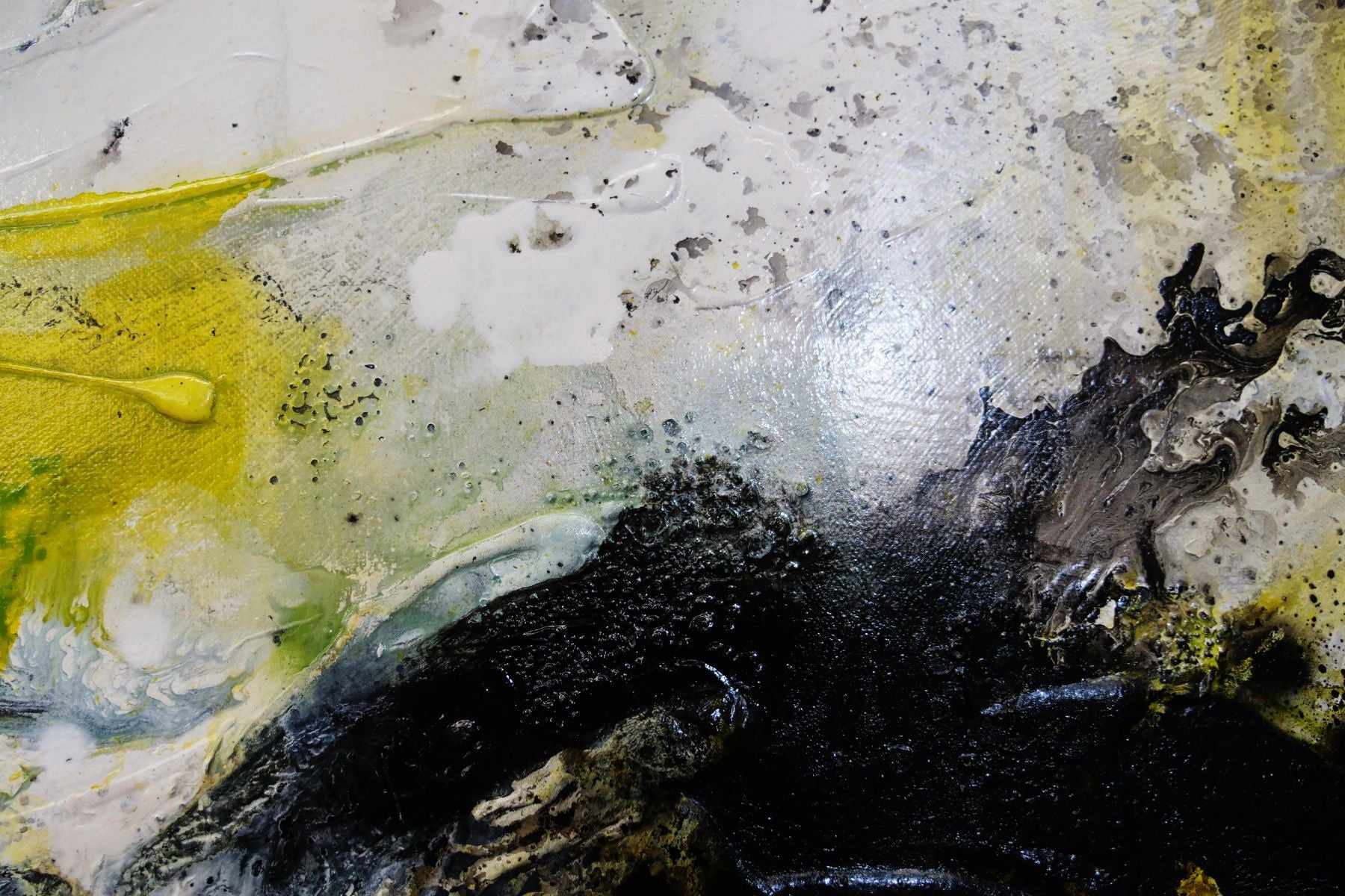 Lime Tonic 190cm x 100cm Green White Textured Abstract Painting (SOLD)