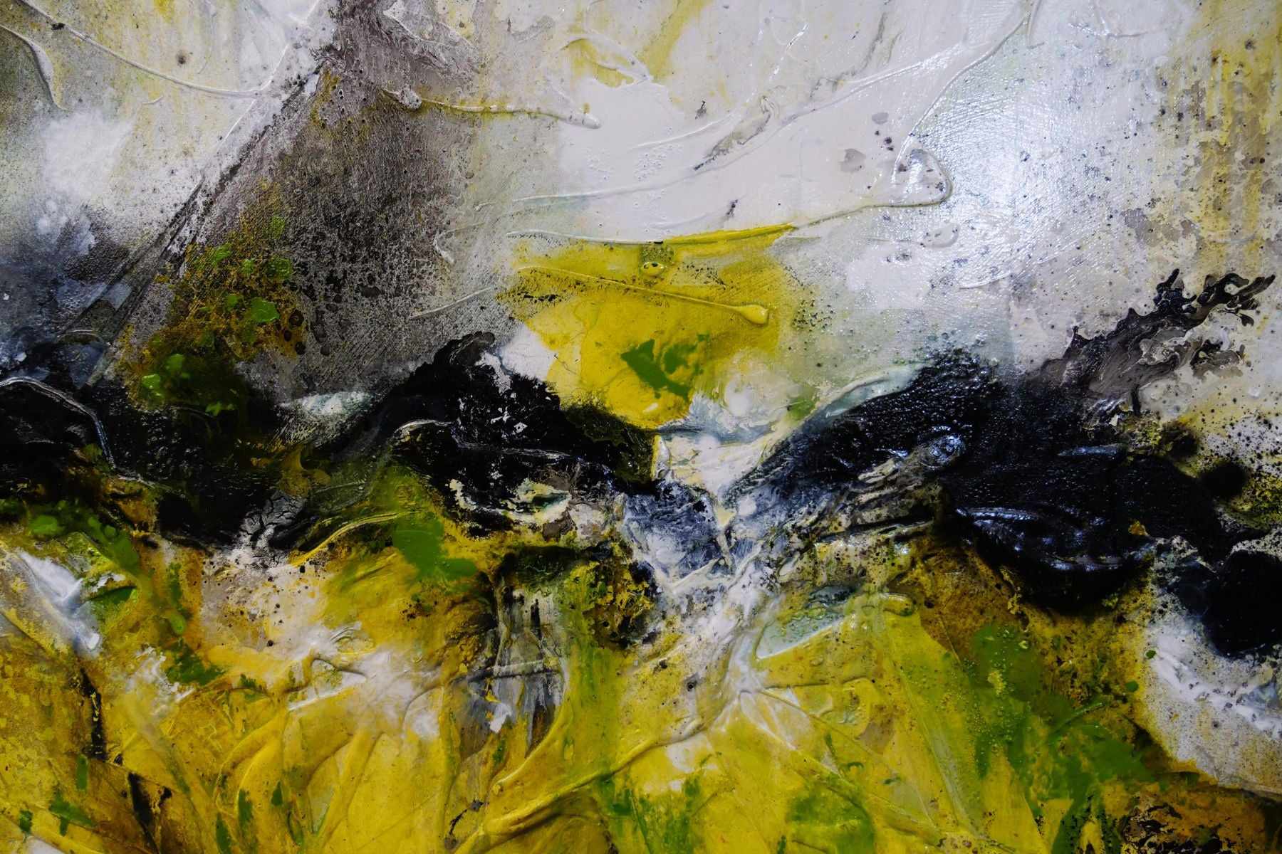 Lime Tonic 190cm x 100cm Green White Textured Abstract Painting (SOLD)-Abstract-[Franko]-[Artist]-[Australia]-[Painting]-Franklin Art Studio
