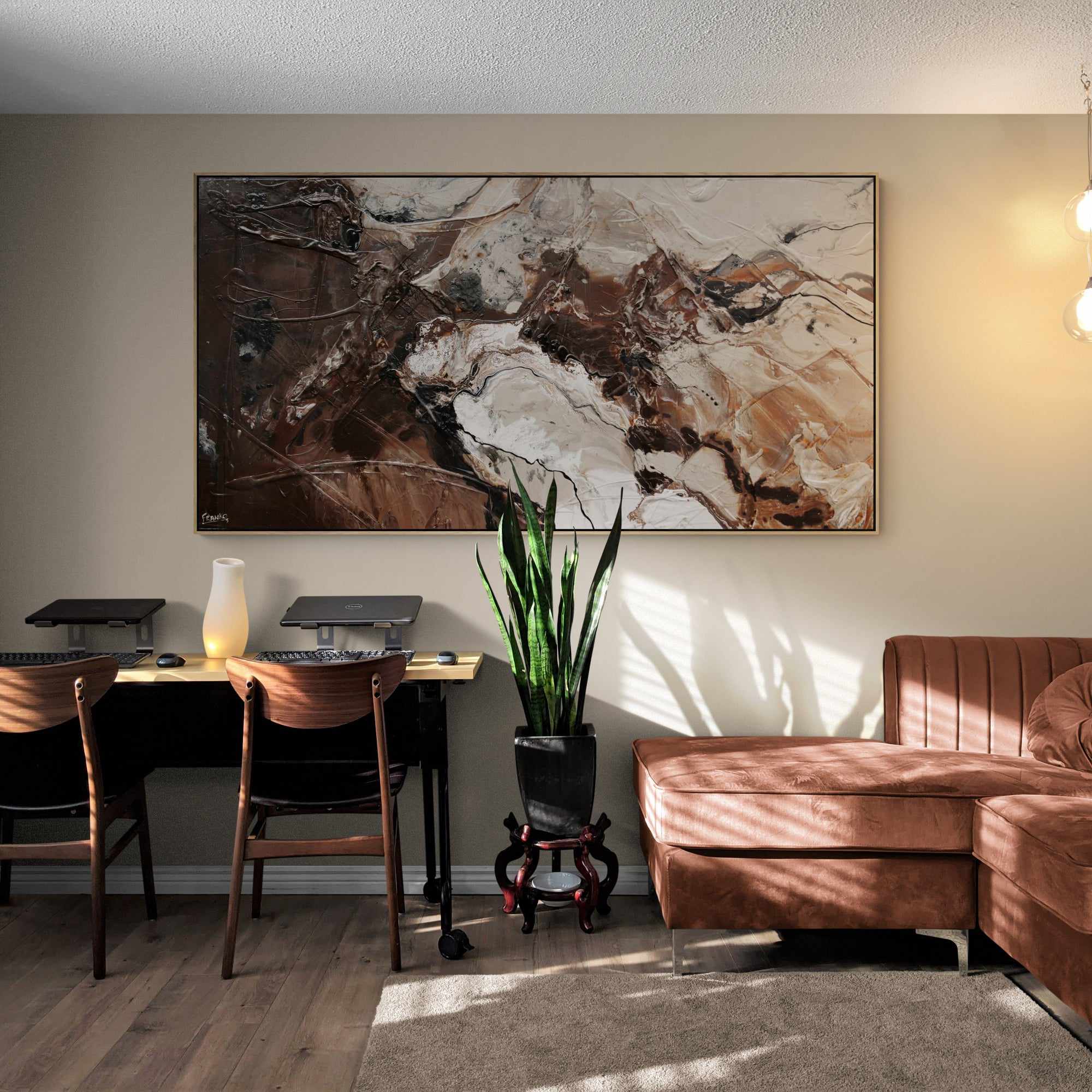 update alt-text with template Linger 190cm x 100cm Brown Malt Textured Abstract Painting (SOLD)-Abstract-[Franko_Artist]-[The_Block]-[Dream_Homes]-[ideas]- [Grand_Designs]-Franklin Art Studio