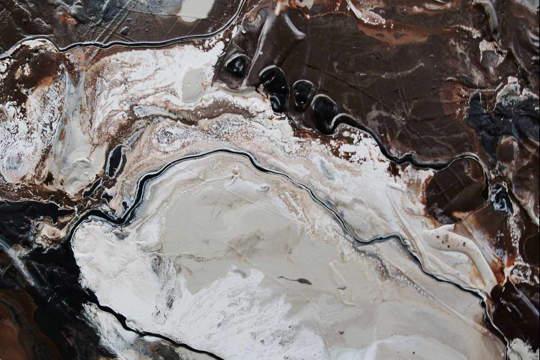 Linger 190cm x 100cm Brown Malt Textured Abstract Painting (SOLD)