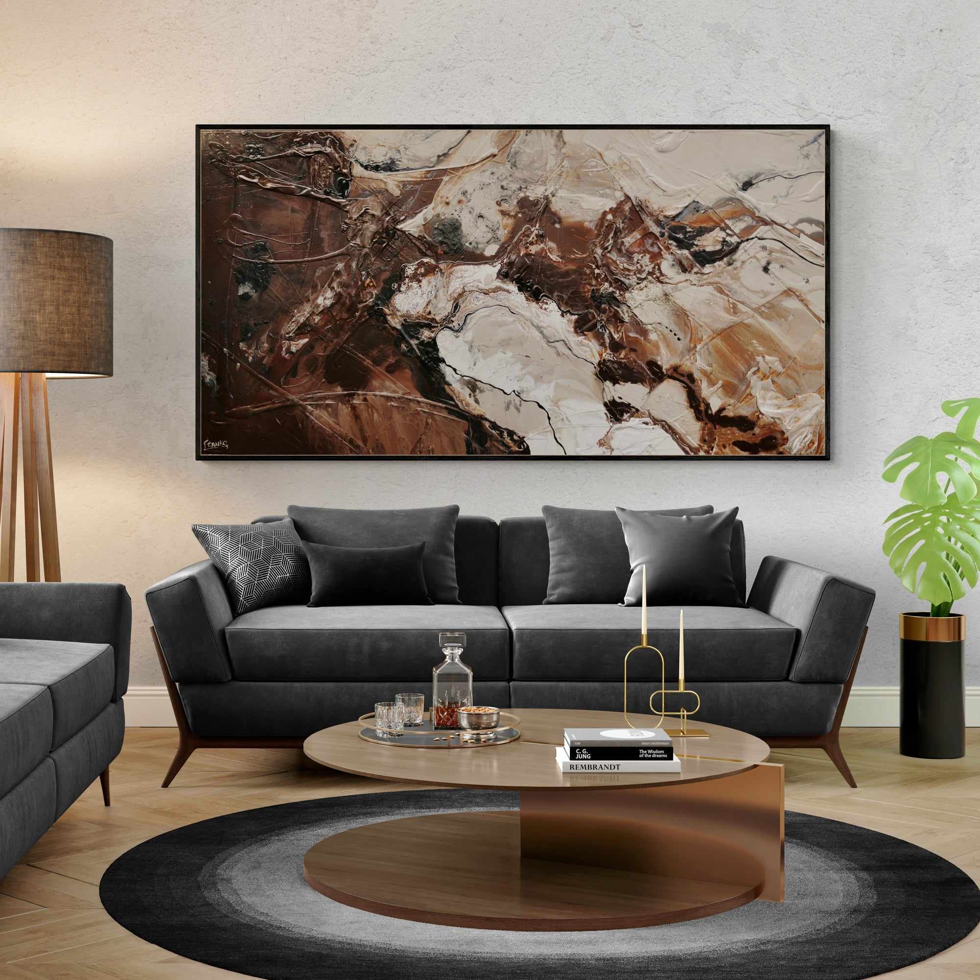 Linger 190cm x 100cm Brown Malt Textured Abstract Painting (SOLD)-Abstract-[Franko_Artist]-[Australian_artist]-[Gold_Coast]-[Brisbane]-[modern]-[contemporary]-[original]-[Large_artwork]-[The_Block]-[Dream_Homes]-[ideas]-[Grand_Designs]-[Art_Lover]-Franklin Art Studio