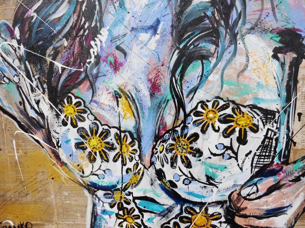 Lingerie 140cm x 100cm Nude Vintage Book Pop art Painting (SOLD)-book club-[Franko]-[Artist]-[Australia]-[Painting]-Franklin Art Studio