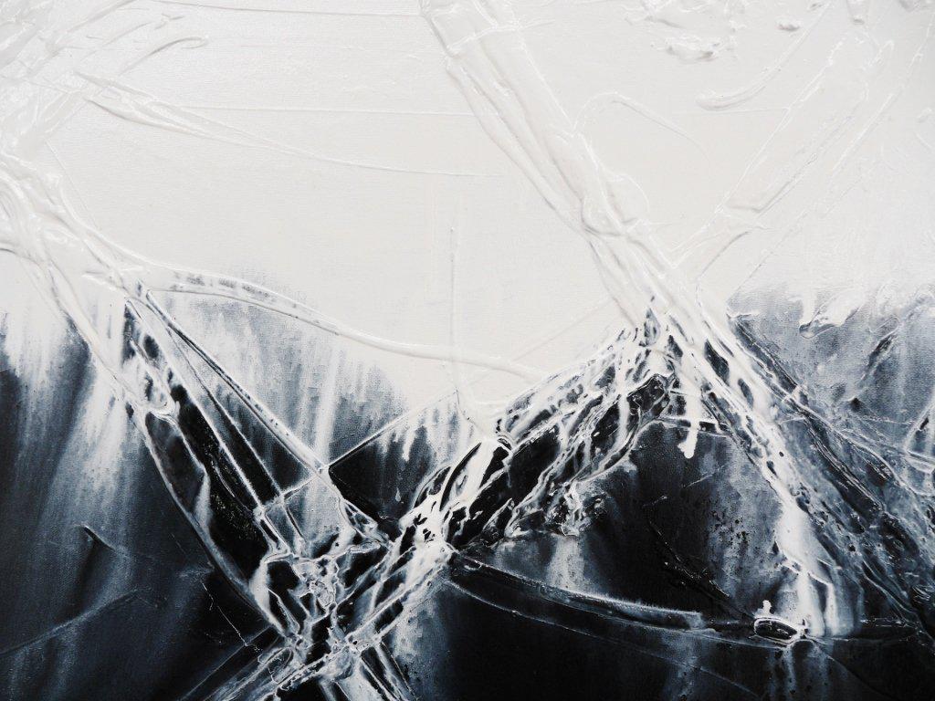 Liquorice And White Chocolate 240cm x 100cm Black White Abstract Painting (SOLD)