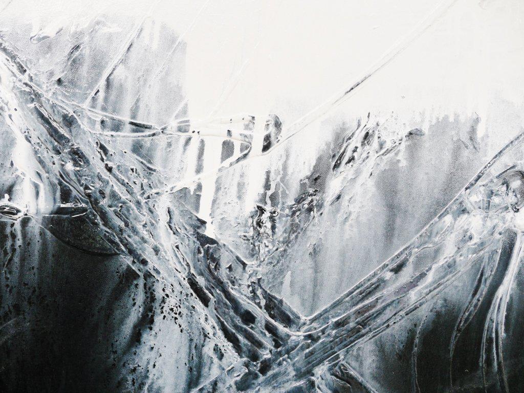Liquorice And White Chocolate 240cm x 100cm Black White Abstract Painting (SOLD)