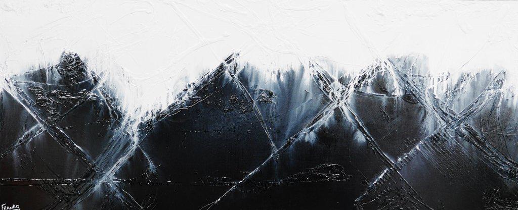 Liquorice And White Chocolate 240cm x 100cm Black White Abstract Painting (SOLD)-abstract-[Franko_Artist]-[Australian_artist]-[Gold_Coast]-[Brisbane]-[modern]-[contemporary]-[original]-[Large_artwork]-Franklin Art Studio