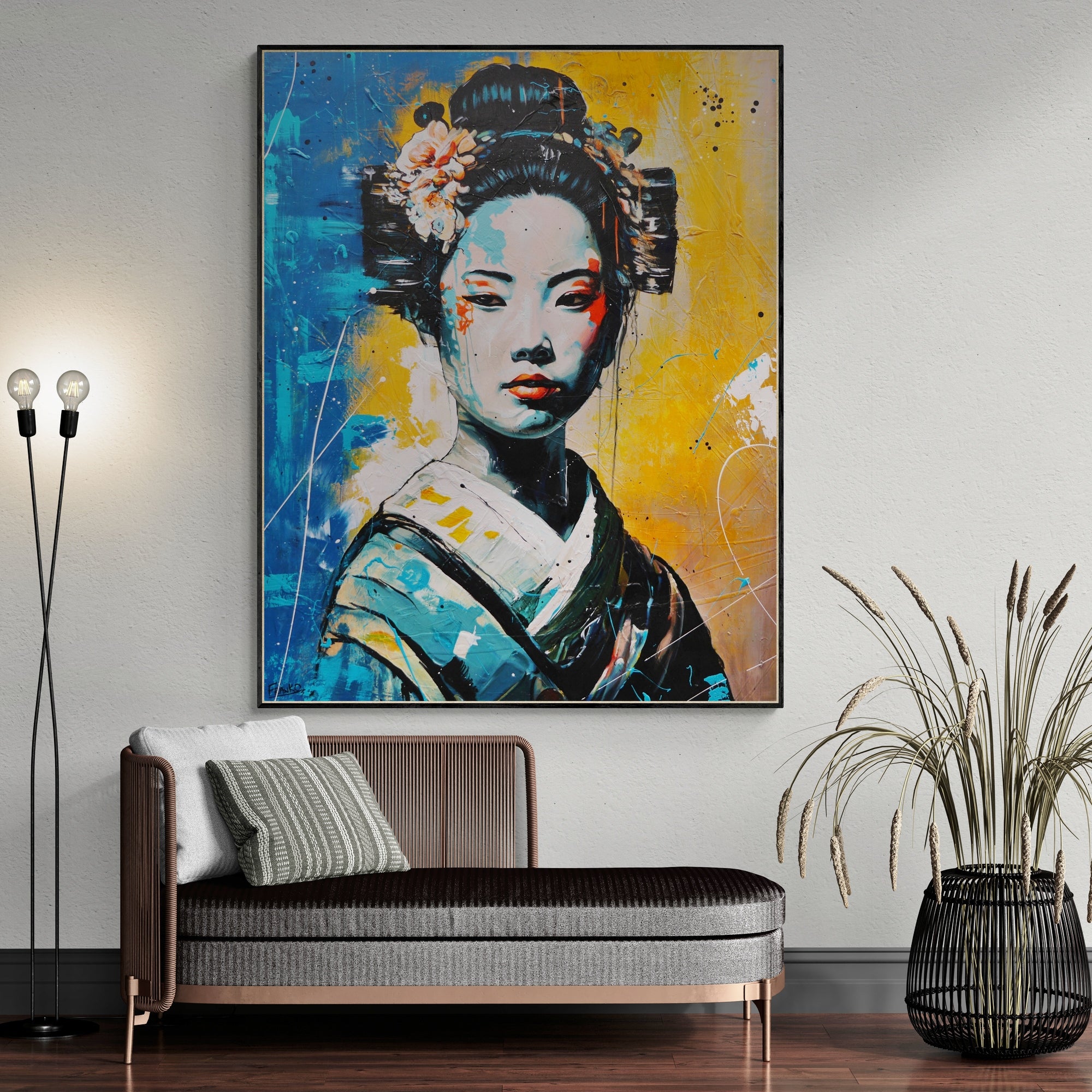 update alt-text with template Kawaii "Pretty" 120cm x 150cm Brave and Beautiful Abstract Framed Textured Painting (SOLD)-people-[Franko_Artist]-[The_Block]-[Dream_Homes]-[ideas]- [Grand_Designs]-Franklin Art Studio