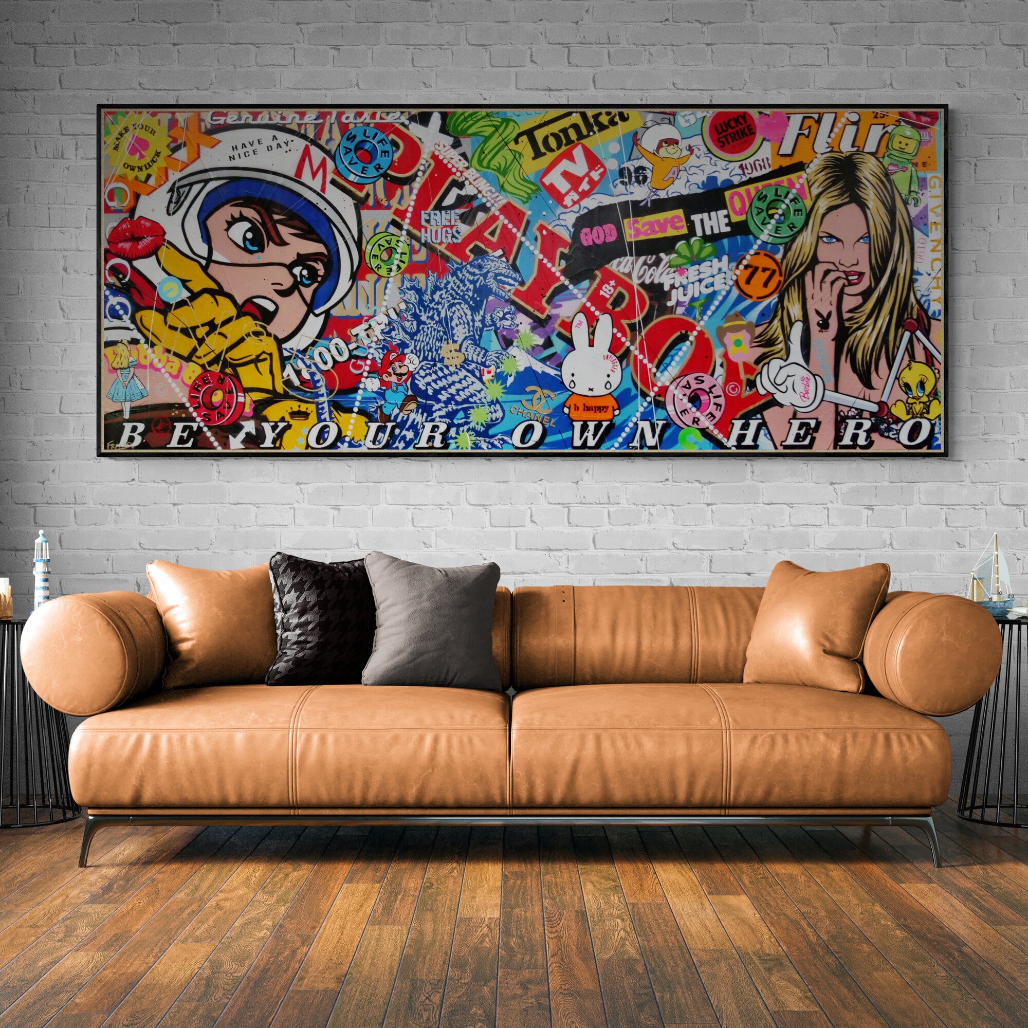 Speeding thru life 240cm x 100cm Speed Racer Textured Urban Pop Art Painting (SOLD)-Urban Pop Art-[Franko_Artist]-[The_Block]-[Dream_Homes]-[ideas]-[Grand_Designs]-[Art_Lover]-Franklin Art Studio
