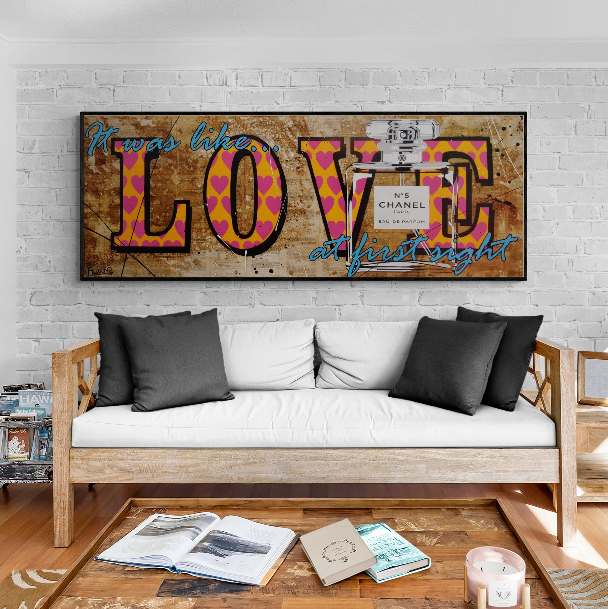 At First Sight 160cm x 160cm Urban Pop Book Club Painting (SOLD)-book club-[Franko_Artist]-[Australian_artist]-[Gold_Coast]-[Brisbane]-[modern]-[contemporary]-[original]-[Large_artwork]-[The_Block]-[Dream_Homes]-[ideas]-[Grand_Designs]-[Art_Lover]-Franklin Art Studio