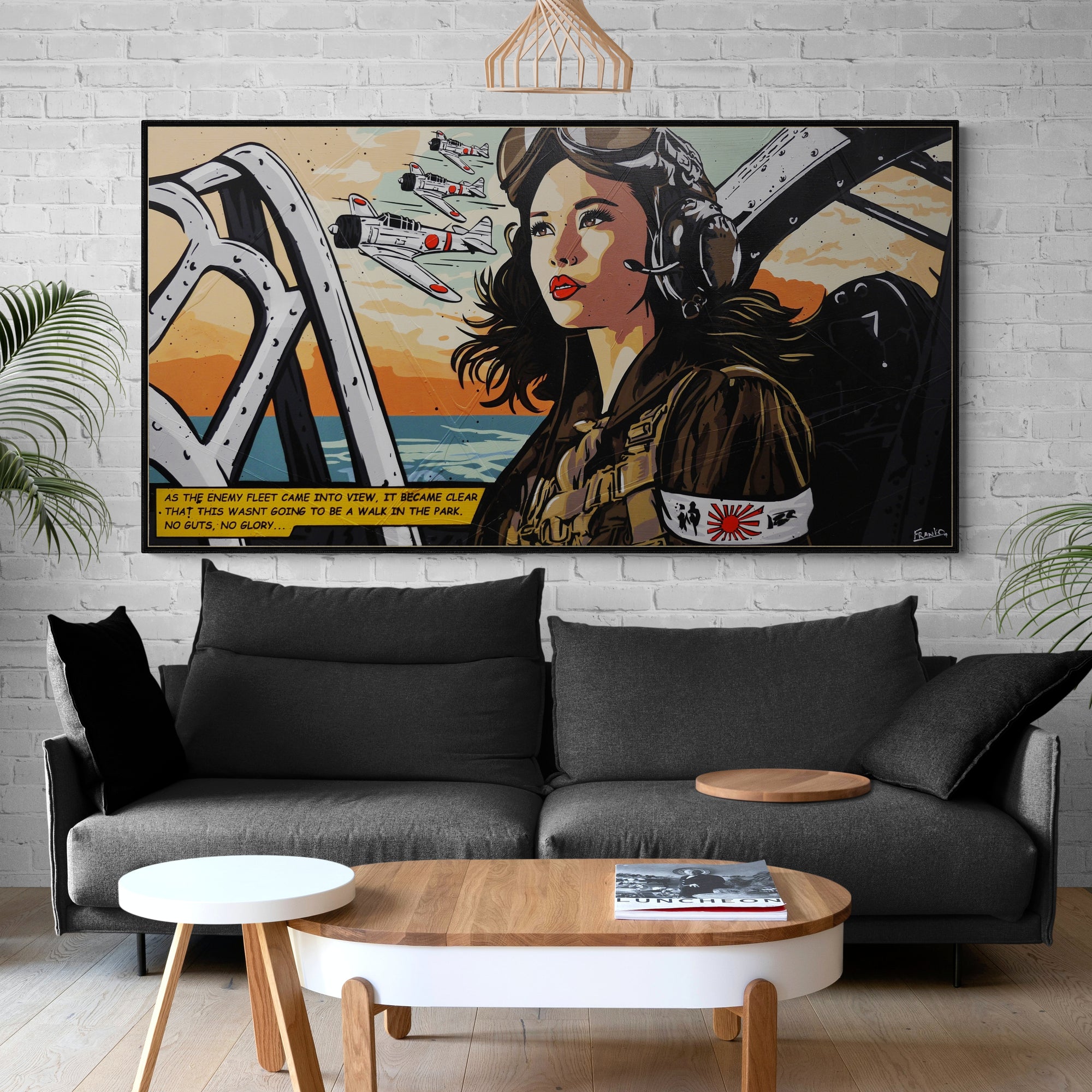 The Enemy Fleet ... 190cm x 100cm Woman War Textured Urban Pop Art Painting (SOLD)-Urban Pop Art-[Franko_Artist]-[Australian_artist]-[Gold_Coast]-[Brisbane]-[modern]-[contemporary]-[original]-[Large_artwork]-[The_Block]-[Dream_Homes]-[ideas]-[Grand_Designs]-[Art_Lover]-Franklin Art Studio