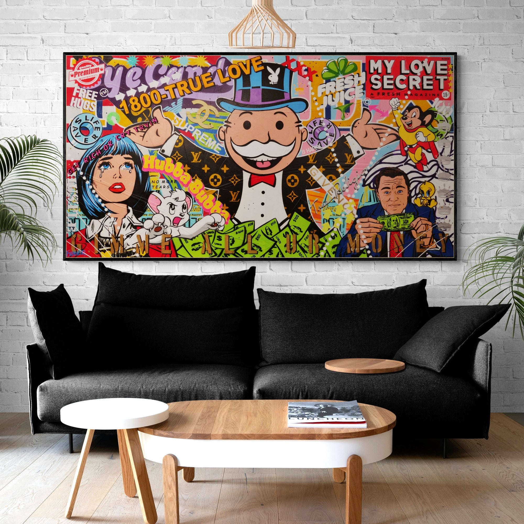 Jackpot Money 190cm x 100cm Monopoly Man Textured Urban Pop Art Painting (SOLD)-Urban Pop Art-[Franko_Artist]-[Australian_artist]-[Gold_Coast]-[Brisbane]-[modern]-[contemporary]-[original]-[Large_artwork]-[The_Block]-[Dream_Homes]-[ideas]-[Grand_Designs]-[Art_Lover]-Franklin Art Studio