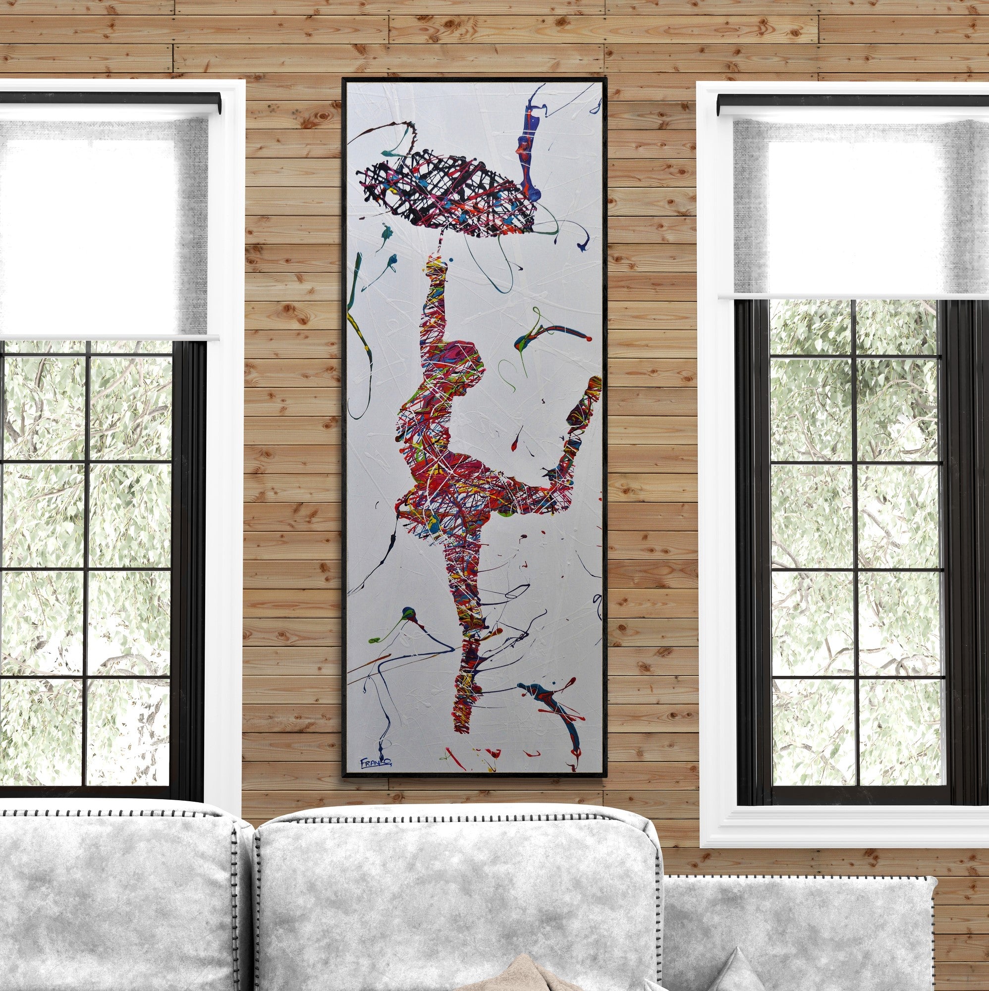 Strike a Pose 160cm x 60cm Ballerina Textured Urban Pop Art Painting (SOLD)-Urban Pop Art-[Franko_Artist]-[Australian_artist]-[Gold_Coast]-[Brisbane]-[modern]-[contemporary]-[original]-[Large_artwork]-[The_Block]-[Dream_Homes]-[ideas]-[Grand_Designs]-[Art_Lover]-Franklin Art Studio