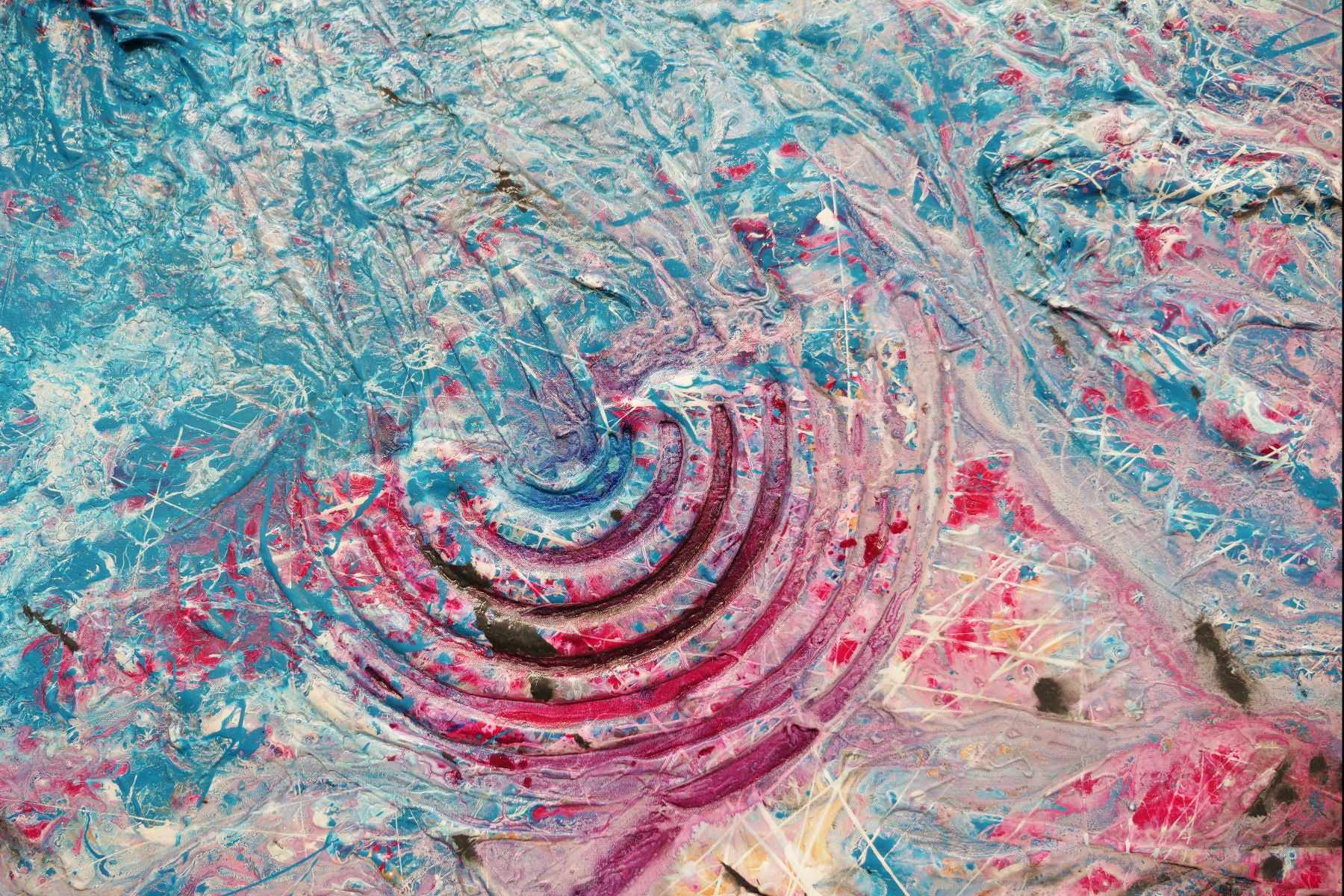 Love Masquerade 240cm x 100cm Pink Textured Abstract Painting (SOLD)