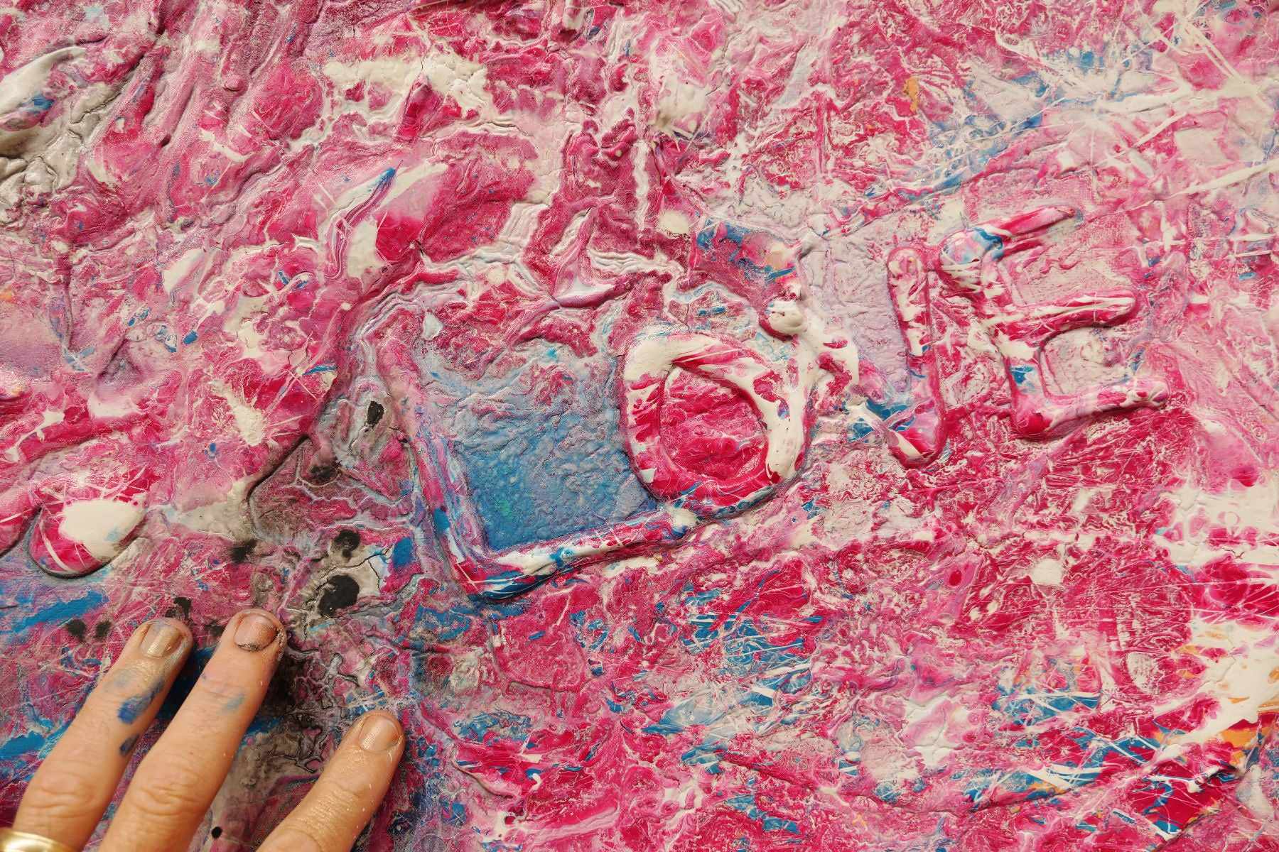 Love Masquerade 240cm x 100cm Pink Textured Abstract Painting (SOLD)