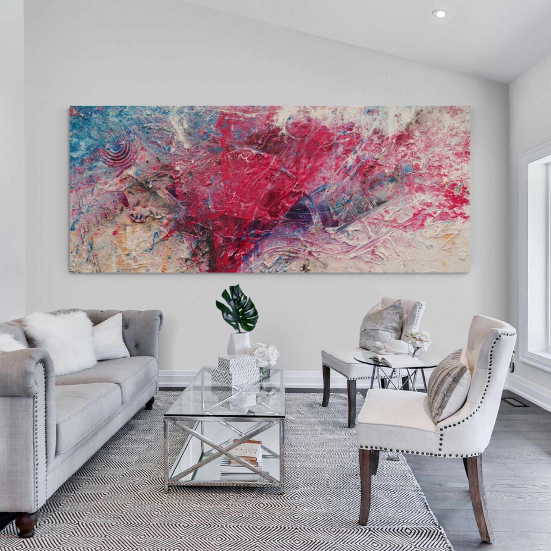 Love Masquerade 240cm x 100cm Pink Textured Abstract Painting (SOLD)-Abstract-[Franko_Artist]-[Australian_artist]-[Gold_Coast]-[Brisbane]-[modern]-[contemporary]-[original]-[Large_artwork]-[The_Block]-[Dream_Homes]-[ideas]-[Grand_Designs]-[Art_Lover]-Franklin Art Studio