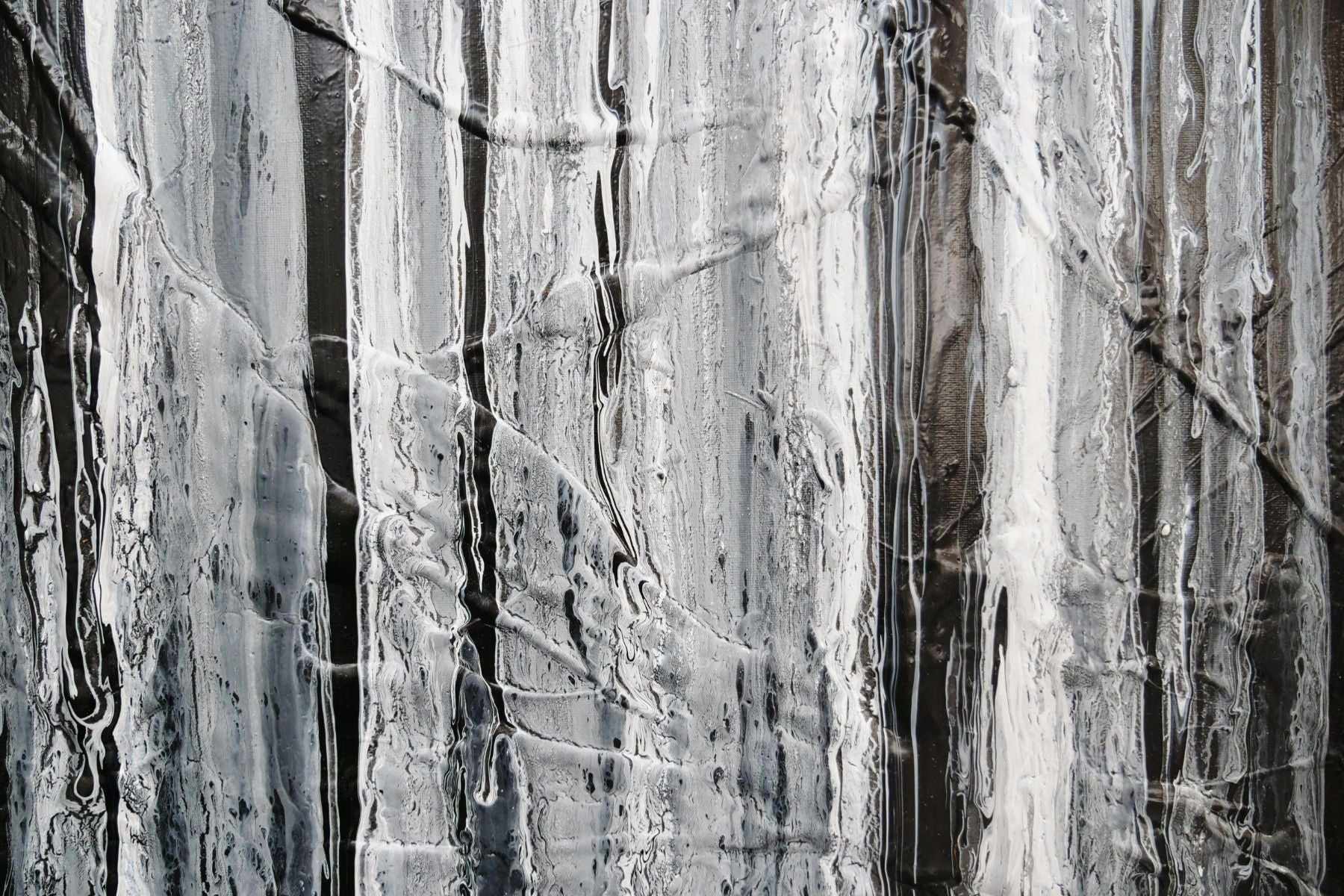Lucid Jellyfish 120cm x 100cm Black White Grey Textured Abstract Painting (SOLD)