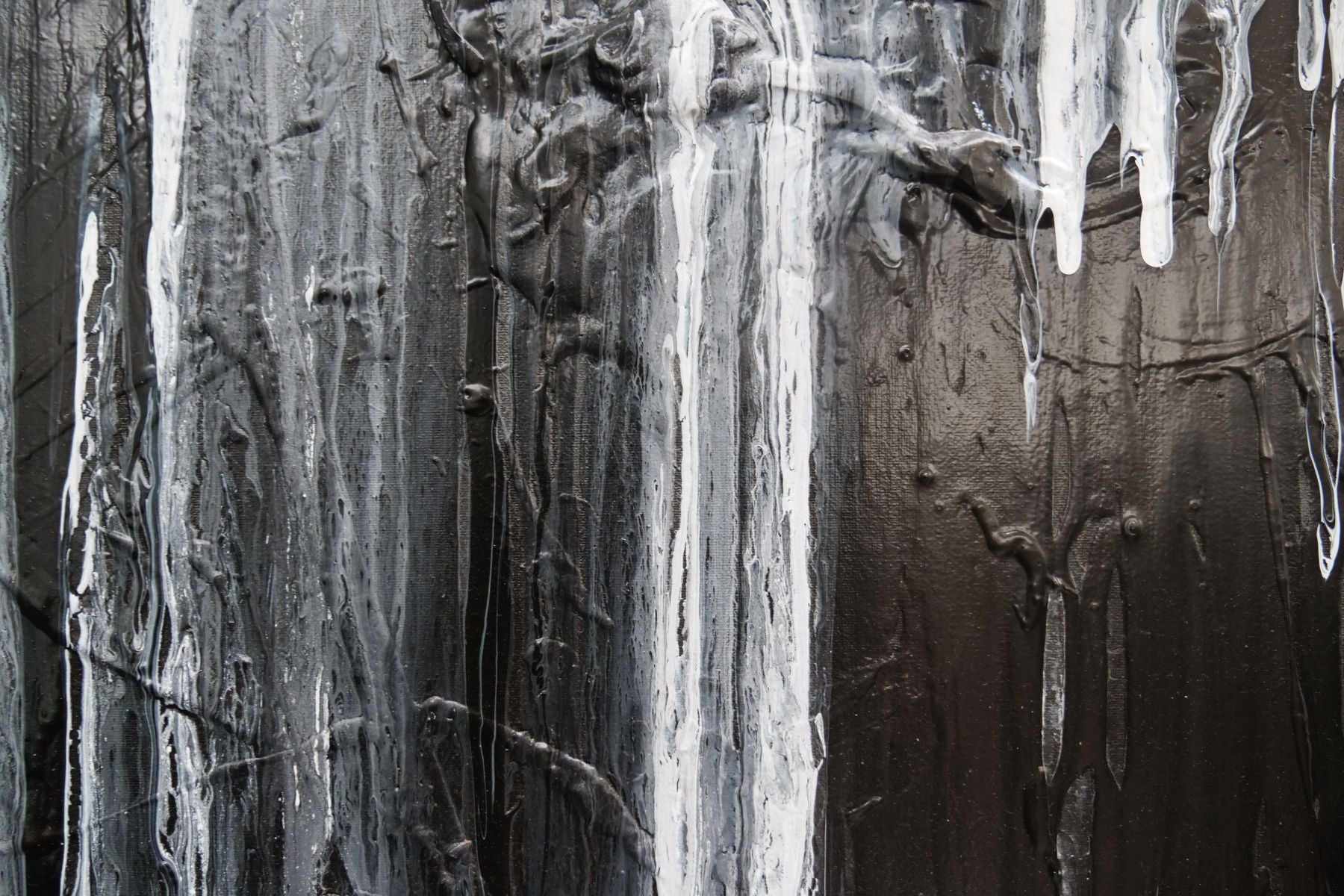 Lucid Jellyfish 120cm x 100cm Black White Grey Textured Abstract Painting (SOLD)