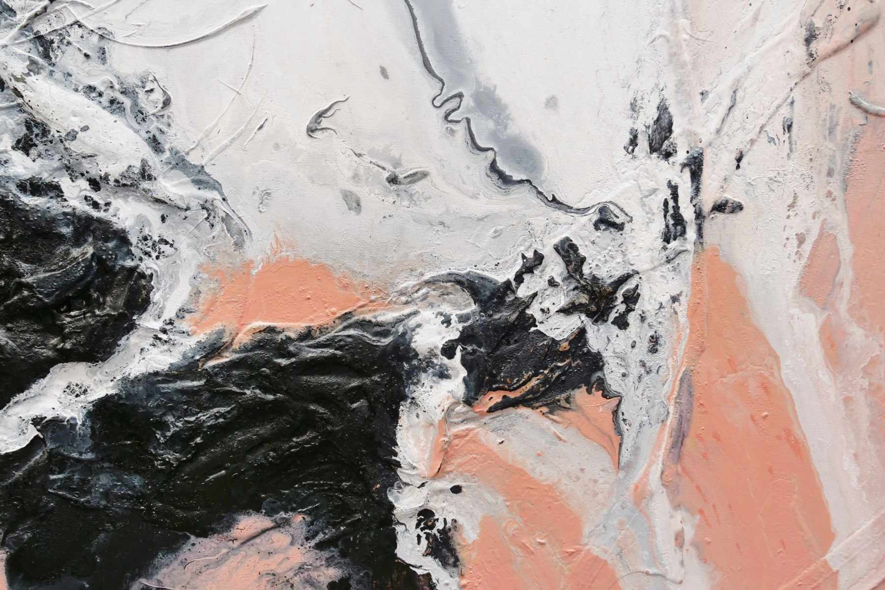 Luminous Ice 120cm x 120cm Pink White Textured Abstract Painting (SOLD)