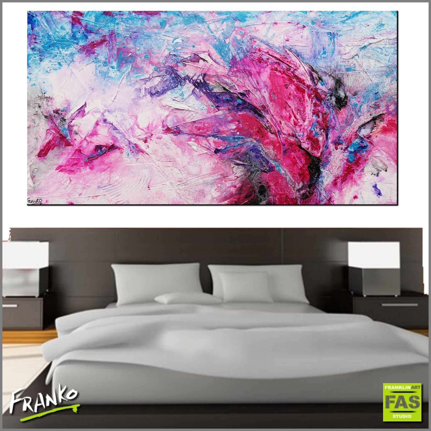 Magenta Bloom 190cm x 100cm White Pink Abstract Painting (SOLD)-Abstract-[Franko_Artist]-[Australian_artist]-[Gold_Coast]-[Brisbane]-[modern]-[contemporary]-[original]-[Large_artwork]-[The_Block]-[Dream_Homes]-[ideas]-[Grand_Designs]-[Art_Lover]-Franklin Art Studio