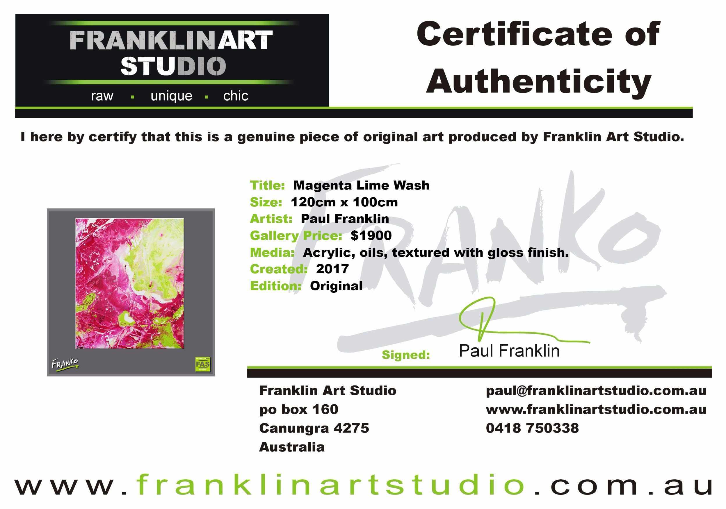 Magenta Lime Wash 120cm x 100cm Pink Green Abstract Painting (SOLD)-abstract-[Franko_Artist]-[The_Block]-[Dream_Homes]-[ideas]-[Grand_Designs]-[Art_Lover]-Franklin Art Studio