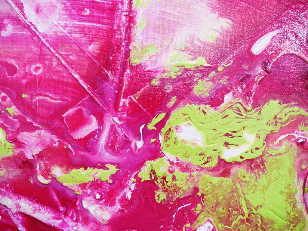 Magenta Lime Wash 120cm x 100cm Pink Green Abstract Painting (SOLD)