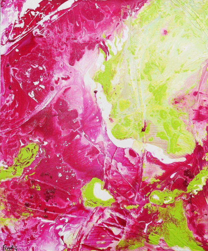 Magenta Lime Wash 120cm x 100cm Pink Green Abstract Painting (SOLD)-abstract-[Franko_Artist]-[Australian_artist]-[Gold_Coast]-[Brisbane]-[modern]-[contemporary]-[original]-[Large_artwork]-Franklin Art Studio