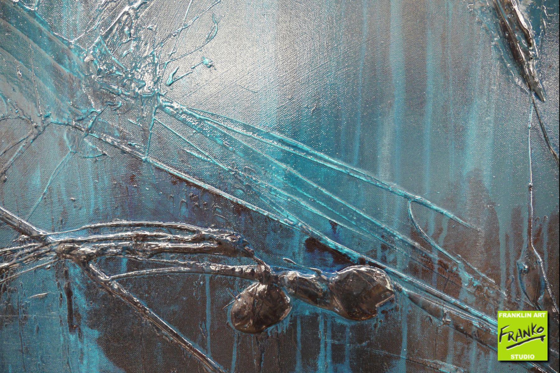 Malted Midnight 160cm x 100cm Cream Blue Textured Abstract Painting (SOLD)