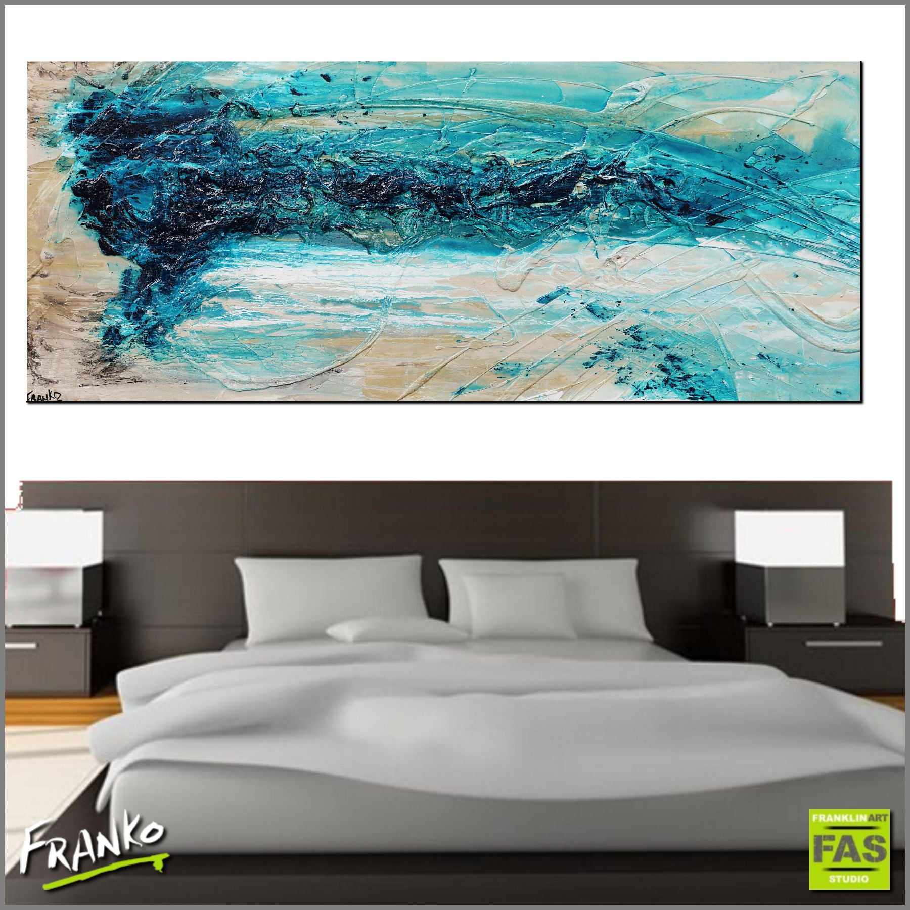 Malted Southern Depths Ocean 200cm x 80cm Turquoise White Textured Abstract Painting (SOLD)-Abstract-[Franko_Artist]-[Australian_artist]-[Gold_Coast]-[Brisbane]-[modern]-[contemporary]-[original]-[Large_artwork]-[The_Block]-[Dream_Homes]-[ideas]-[Grand_Designs]-[Art_Lover]-Franklin Art Studio