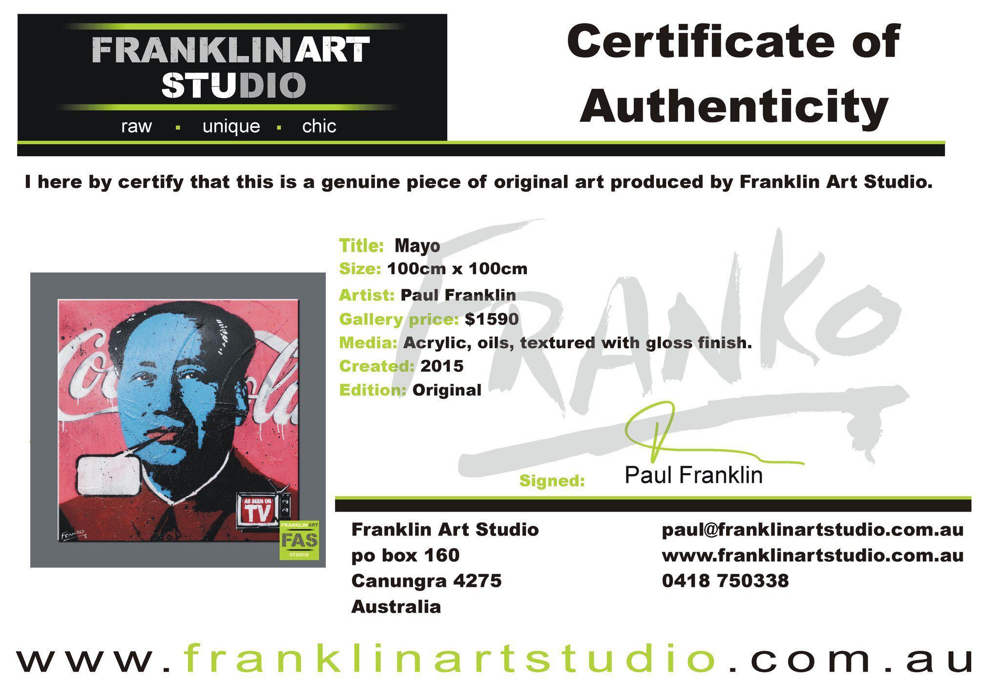 Mao 100cm x 100cm Pop Art Painting (SOLD)-urban pop-[Franko_Artist]-[The_Block]-[Dream_Homes]-[ideas]- [Grand_Designs]-Franklin Art Studio
