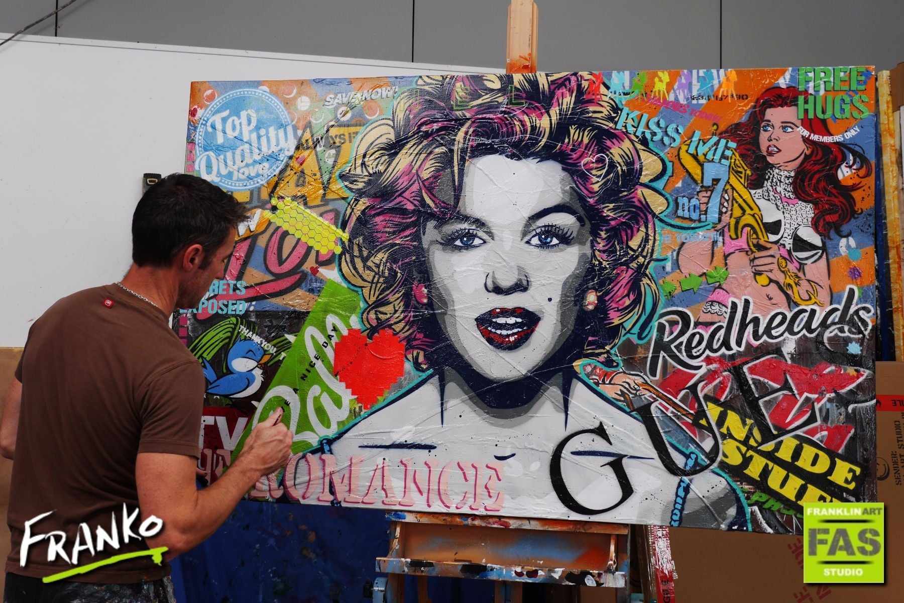 Marilyn Goes Pop 160cm x 100cm Marilyn Monroe Pop Art Painting (SOLD)-urban pop-[Franko_Artist]-[The_Block]-[Dream_Homes]-[ideas]-[Grand_Designs]-[Art_Lover]-Franklin Art Studio