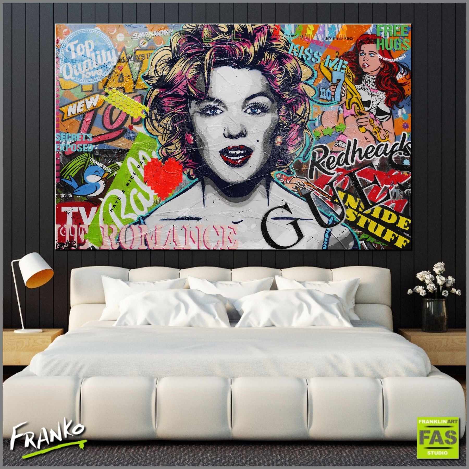 Marilyn Goes Pop 160cm x 100cm Marilyn Monroe Pop Art Painting (SOLD)-urban pop-[Franko_Artist]-[Australian_artist]-[Gold_Coast]-[Brisbane]-[modern]-[contemporary]-[original]-[Large_artwork]-[The_Block]-[Dream_Homes]-[ideas]-[Grand_Designs]-[Art_Lover]-Franklin Art Studio