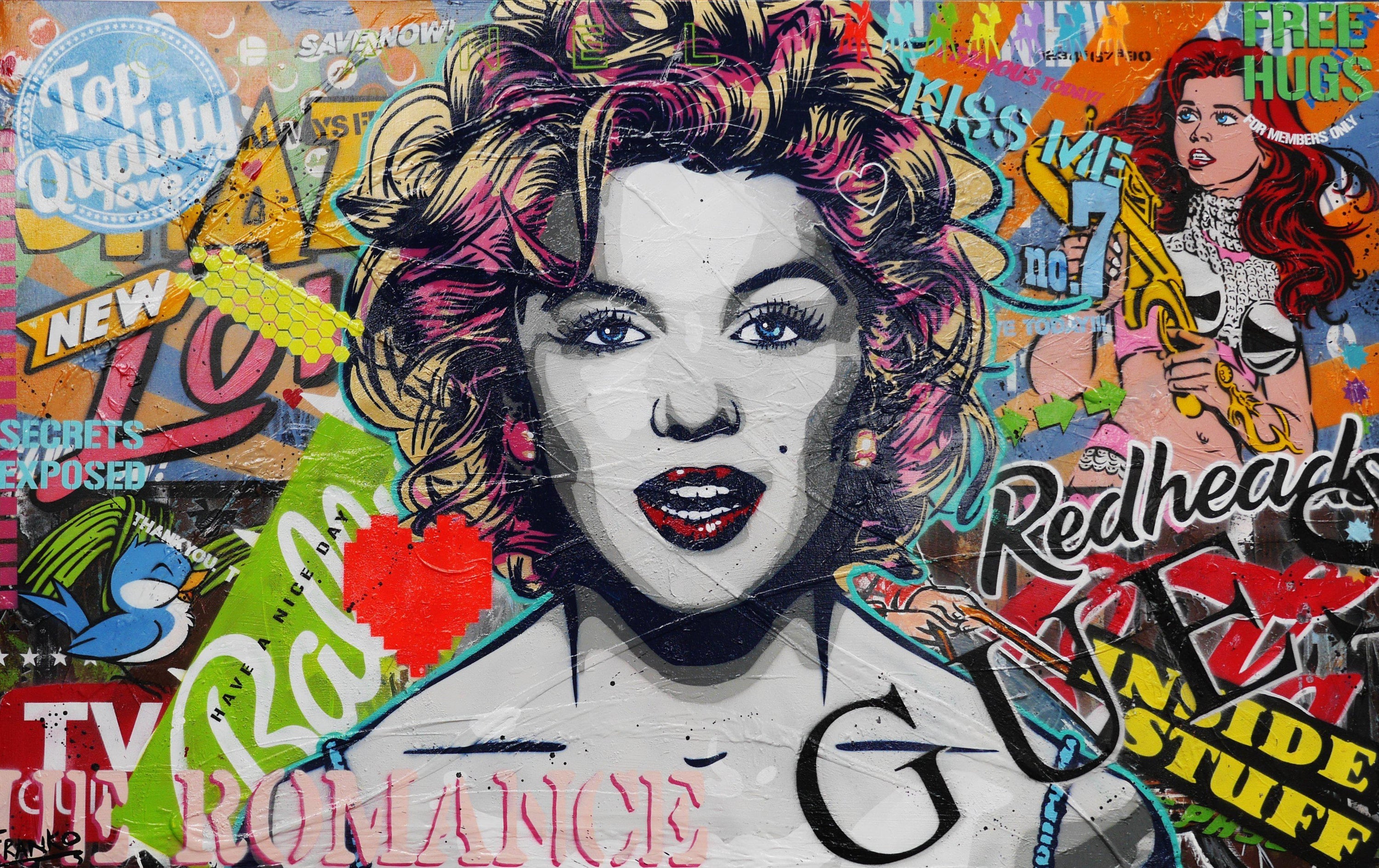 Marilyn Goes Pop 160cm x 100cm Marilyn Monroe Pop Art Painting (SOLD)-urban pop-[Franko_Artist]-[Australian_artist]-[Gold_Coast]-[Brisbane]-[modern]-[contemporary]-[original]-[Large_artwork]-Franklin Art Studio