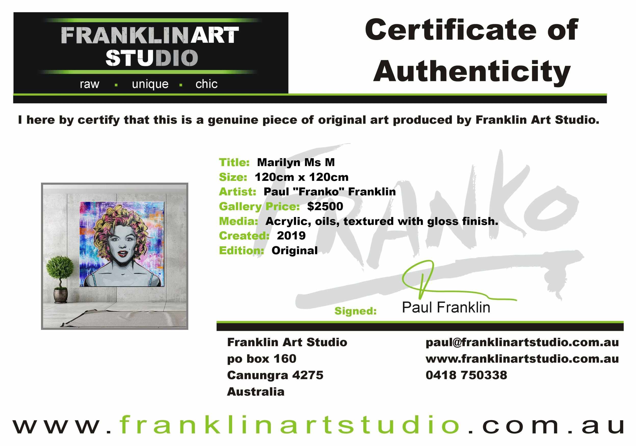 Marilyn Ms M 120cm x 120cm Marilyn Monroe Grunge base Urban Pop Painting (SOLD)-abstract realism-[Franko_Artist]-[The_Block]-[Dream_Homes]-[ideas]-[Grand_Designs]-[Art_Lover]-Franklin Art Studio