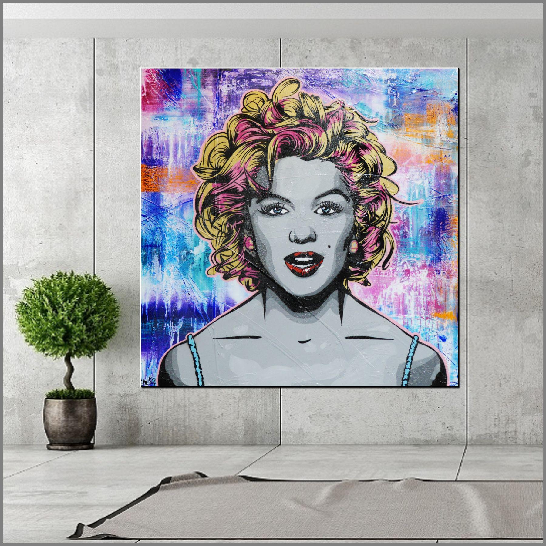 Marilyn Ms M 120cm x 120cm Marilyn Monroe Grunge base Urban Pop Painting (SOLD)-abstract realism-[Franko_Artist]-[Australian_artist]-[Gold_Coast]-[Brisbane]-[modern]-[contemporary]-[original]-[Large_artwork]-[The_Block]-[Dream_Homes]-[ideas]-[Grand_Designs]-[Art_Lover]-Franklin Art Studio