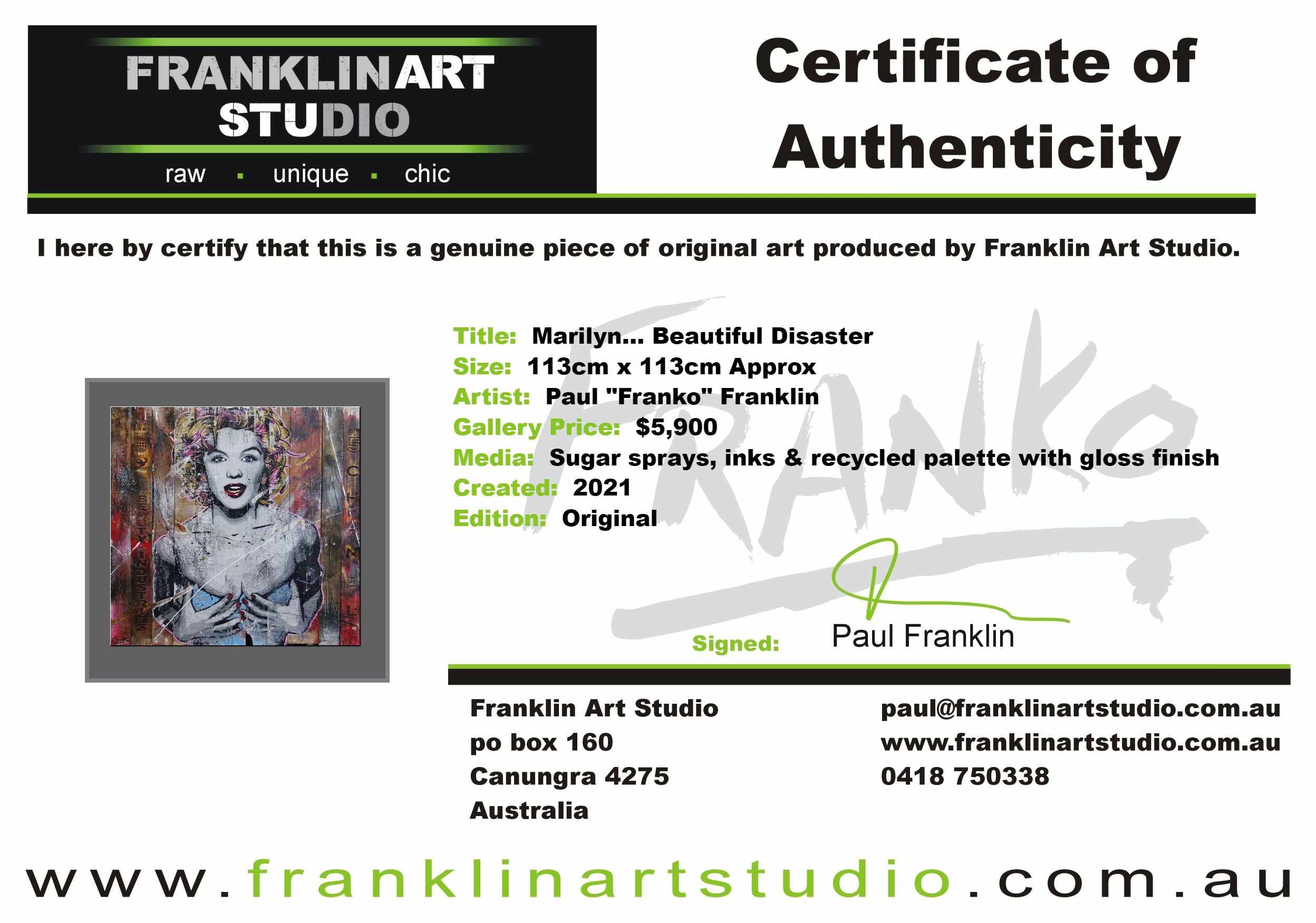 Marilyn... Beautiful Disaster 113cm x 113cm Marilyn Monroe Industrial Recycled Palette Pop Art Painting (SOLD)-urban pop-[Franko_Artist]-[The_Block]-[Dream_Homes]-[ideas]-[Grand_Designs]-[Art_Lover]-Franklin Art Studio