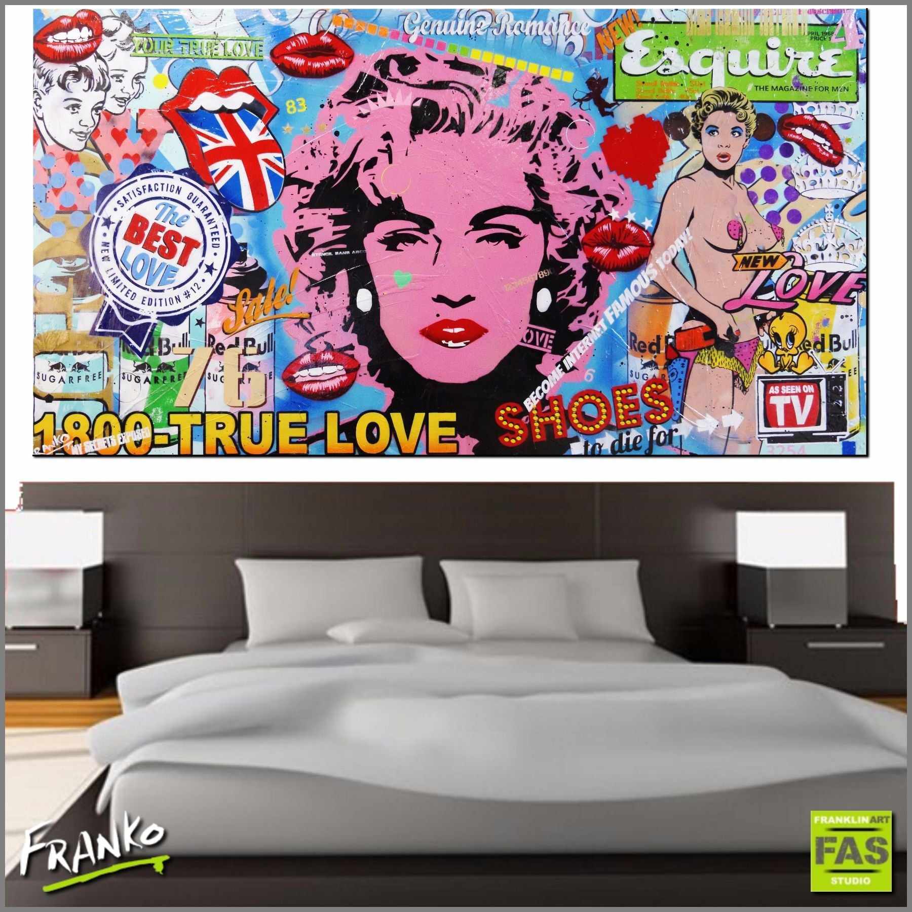 Material Girl 190cm x 100cm Madonna Pop Art Painting (SOLD)-urban pop-[Franko_Artist]-[Australian_artist]-[Gold_Coast]-[Brisbane]-[modern]-[contemporary]-[original]-[Large_artwork]-[The_Block]-[Dream_Homes]-[ideas]-[Grand_Designs]-[Art_Lover]-Franklin Art Studio