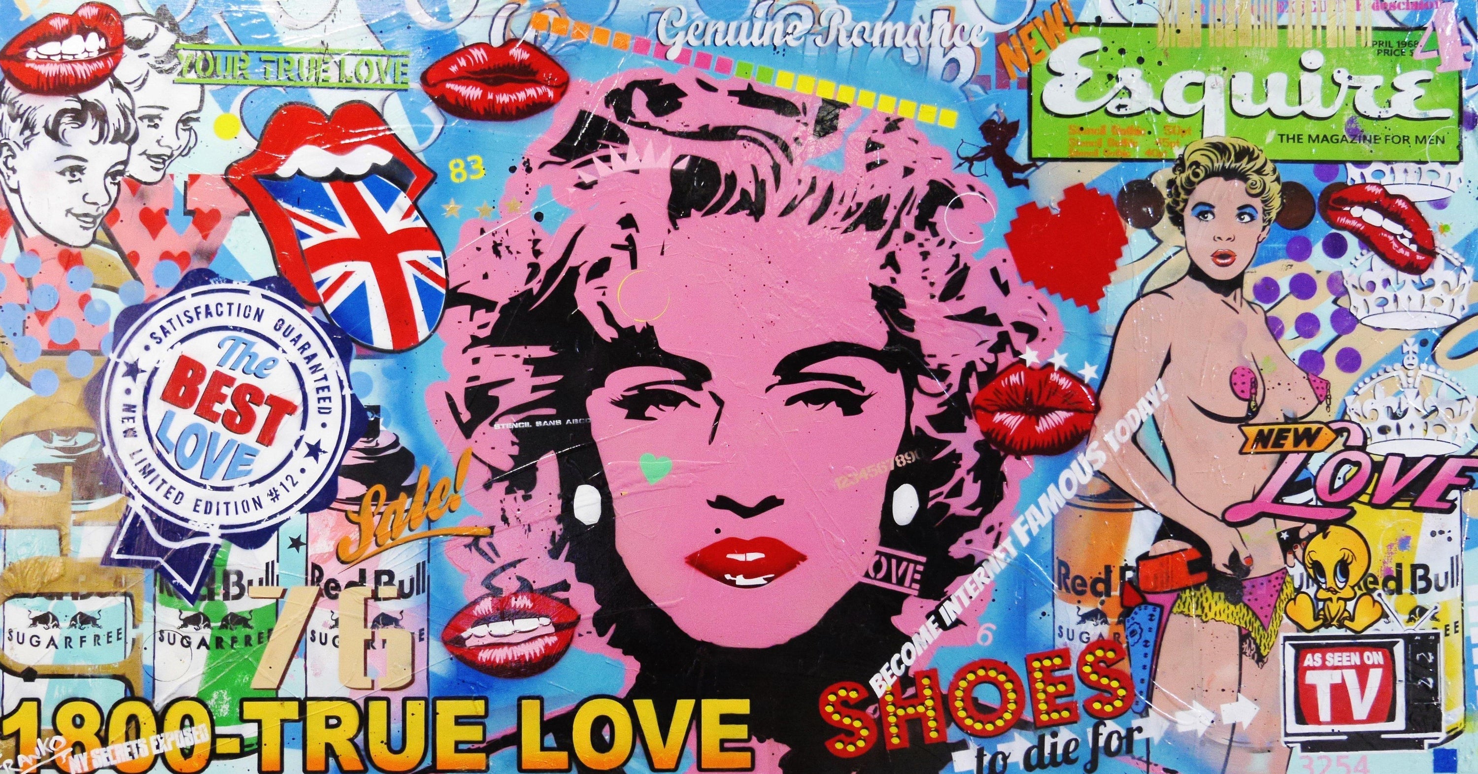 Material Girl 190cm x 100cm Madonna Pop Art Painting (SOLD)-urban pop-[Franko_Artist]-[Australian_artist]-[Gold_Coast]-[Brisbane]-[modern]-[contemporary]-[original]-[Large_artwork]-Franklin Art Studio