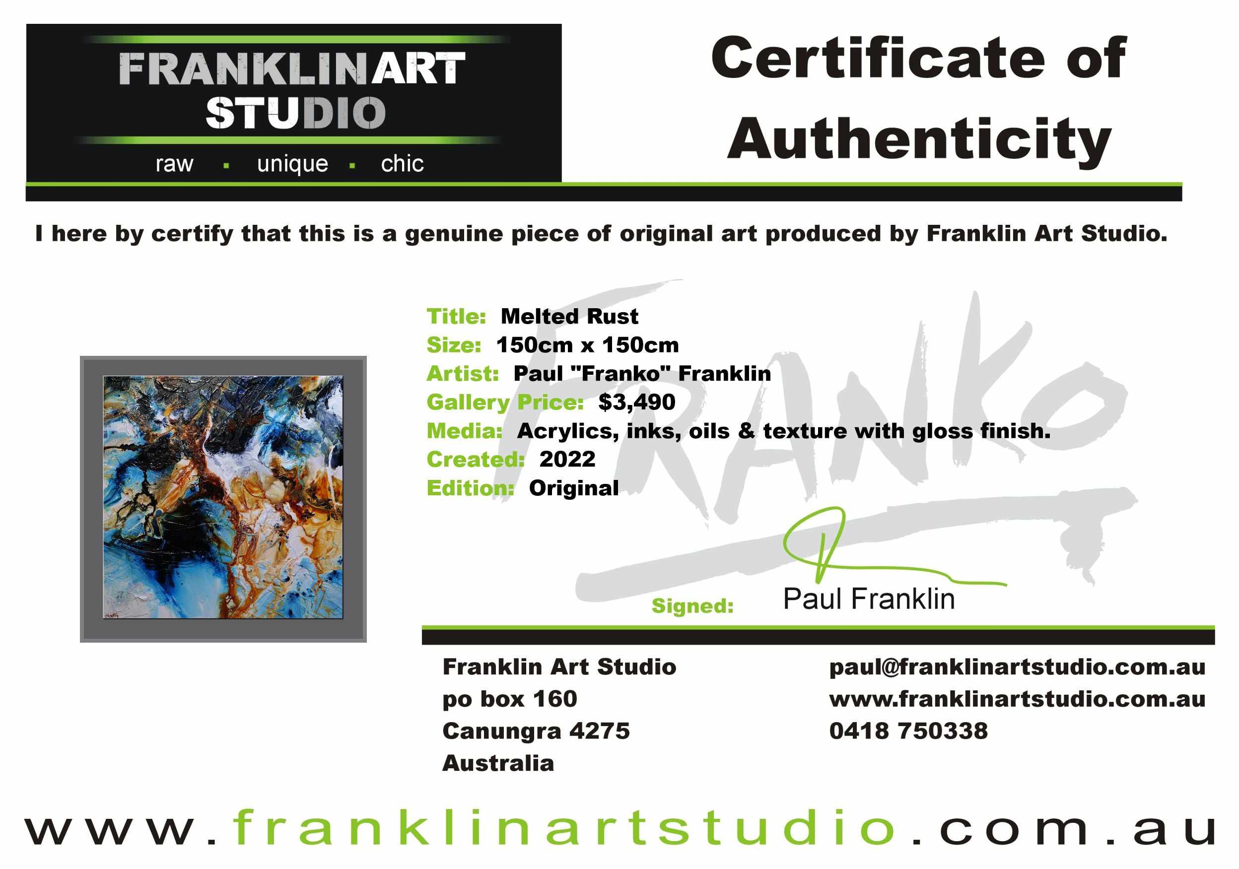 update alt-text with template Melted Rust 150cm x 150cm Rust, Black, Blue Textured Abstract Painting (SOLD)-Abstract-[Franko_Artist]-[The_Block]-[Dream_Homes]-[ideas]- [Grand_Designs]-Franklin Art Studio