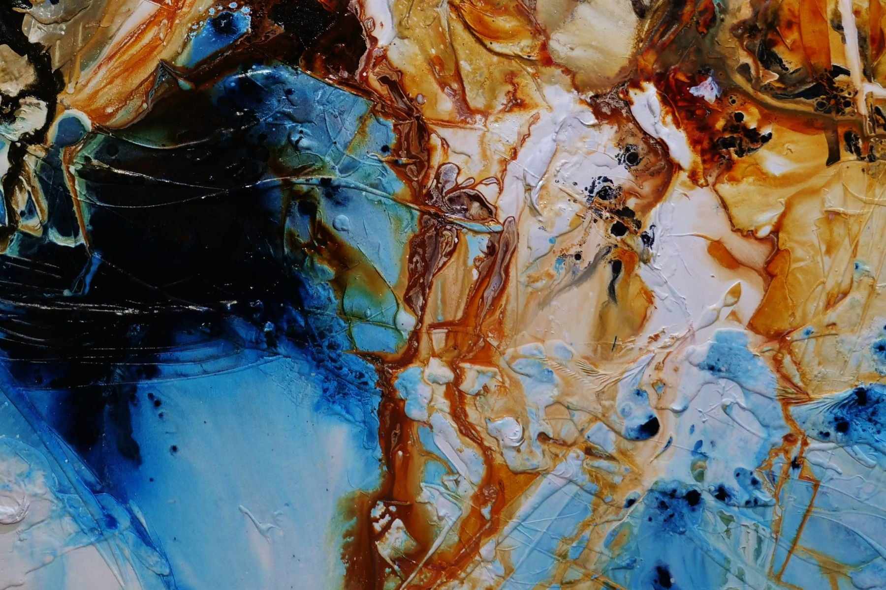 Melted Rust 150cm x 150cm Rust, Black, Blue Textured Abstract Painting (SOLD)-Abstract-[Franko]-[Artist]-[Australia]-[Painting]-Franklin Art Studio