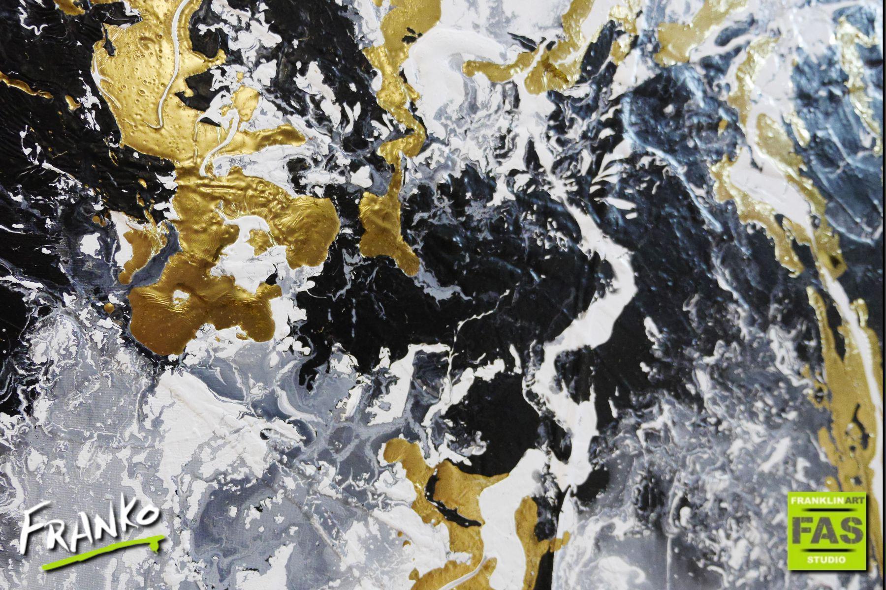 Metallic Gold Infusion 140cm x 180cm Metallic Gold White Abstract Painting (SOLD)-abstract-[Franko]-[Artist]-[Australia]-[Painting]-Franklin Art Studio