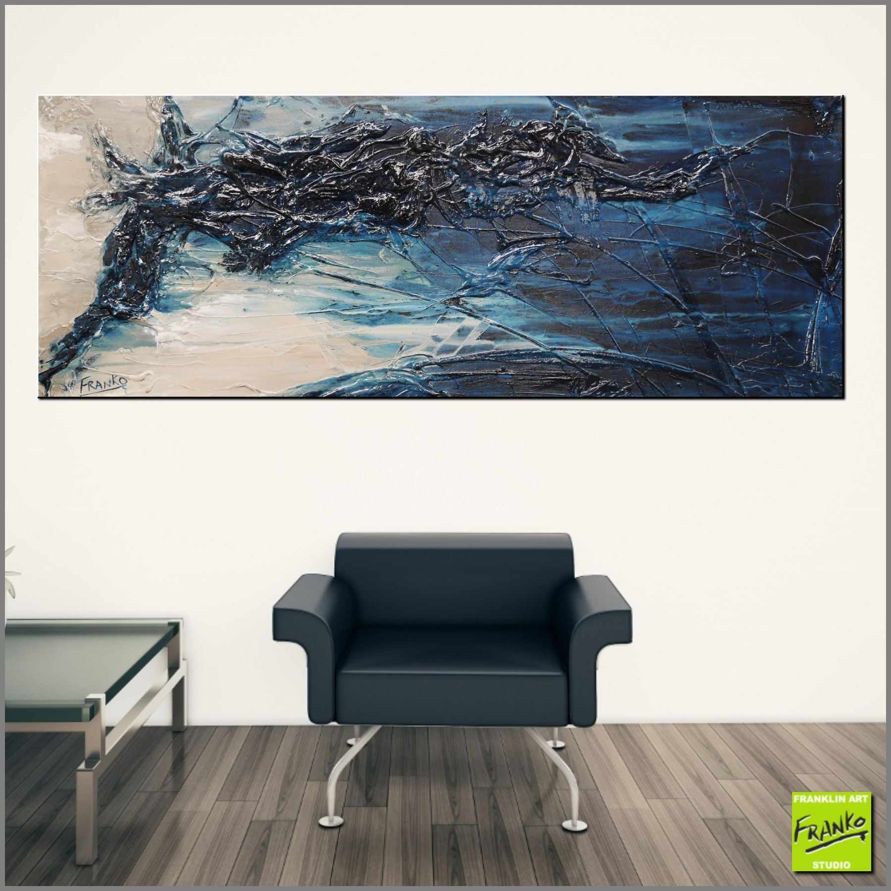 Midnight 160cm x 60cm Blue White Grey Textured Abstract Painting (SOLD)-Abstract-[Franko_Artist]-[Australian_artist]-[Gold_Coast]-[Brisbane]-[modern]-[contemporary]-[original]-[Large_artwork]-[The_Block]-[Dream_Homes]-[ideas]-[Grand_Designs]-[Art_Lover]-Franklin Art Studio